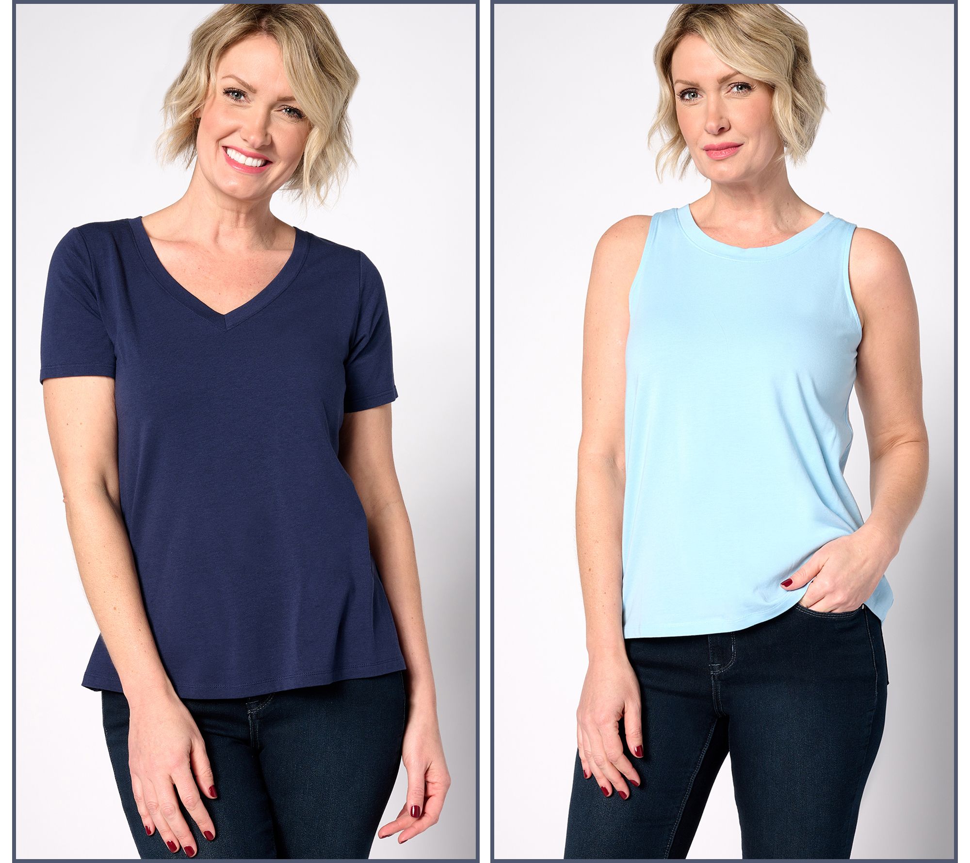 "As Is" Studio Park x Leah Williams Tee and Tank Set of 2 Tops