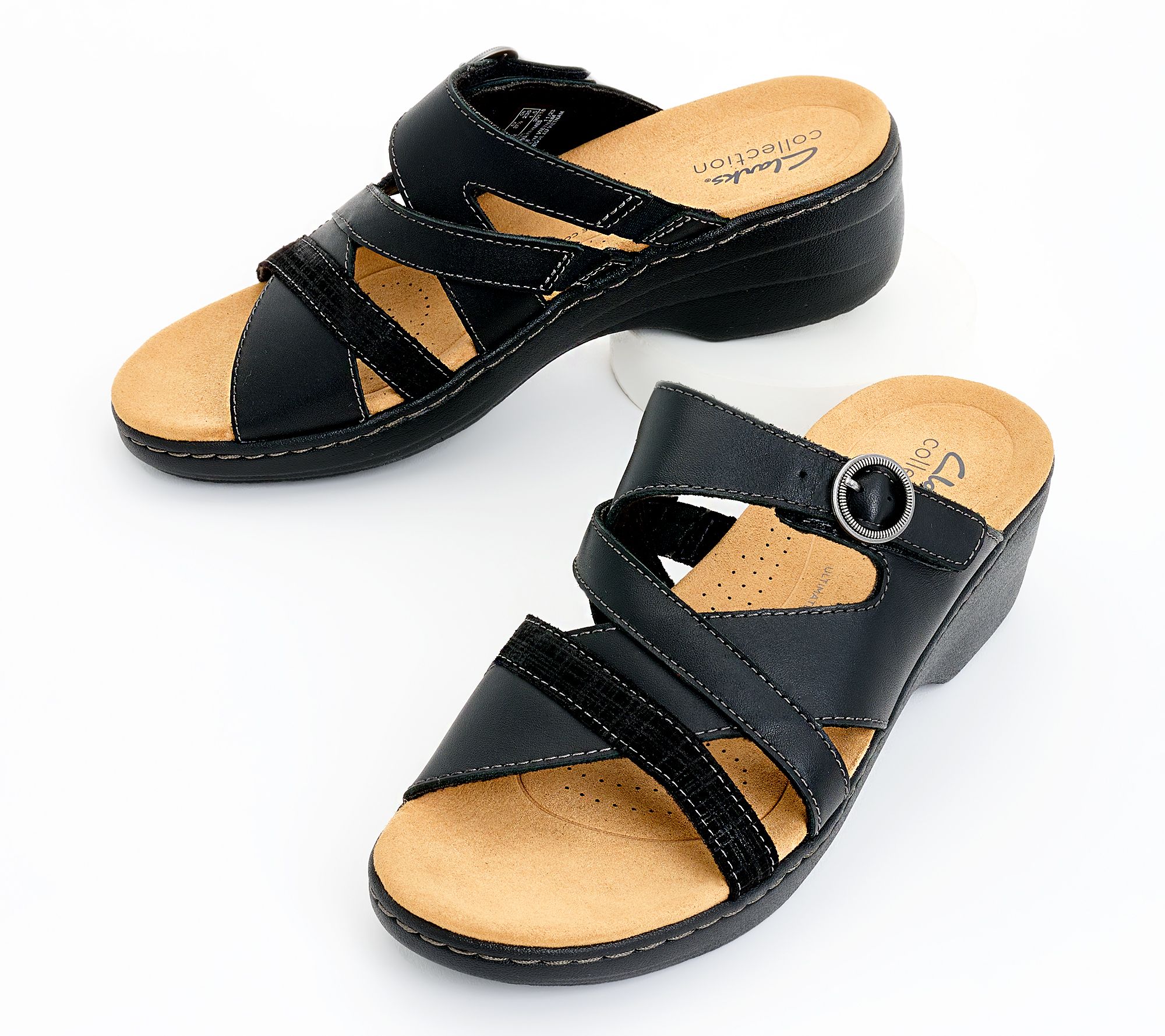 "As Is" Clarks Collection Leather Slide Sandal - Merliah Holly