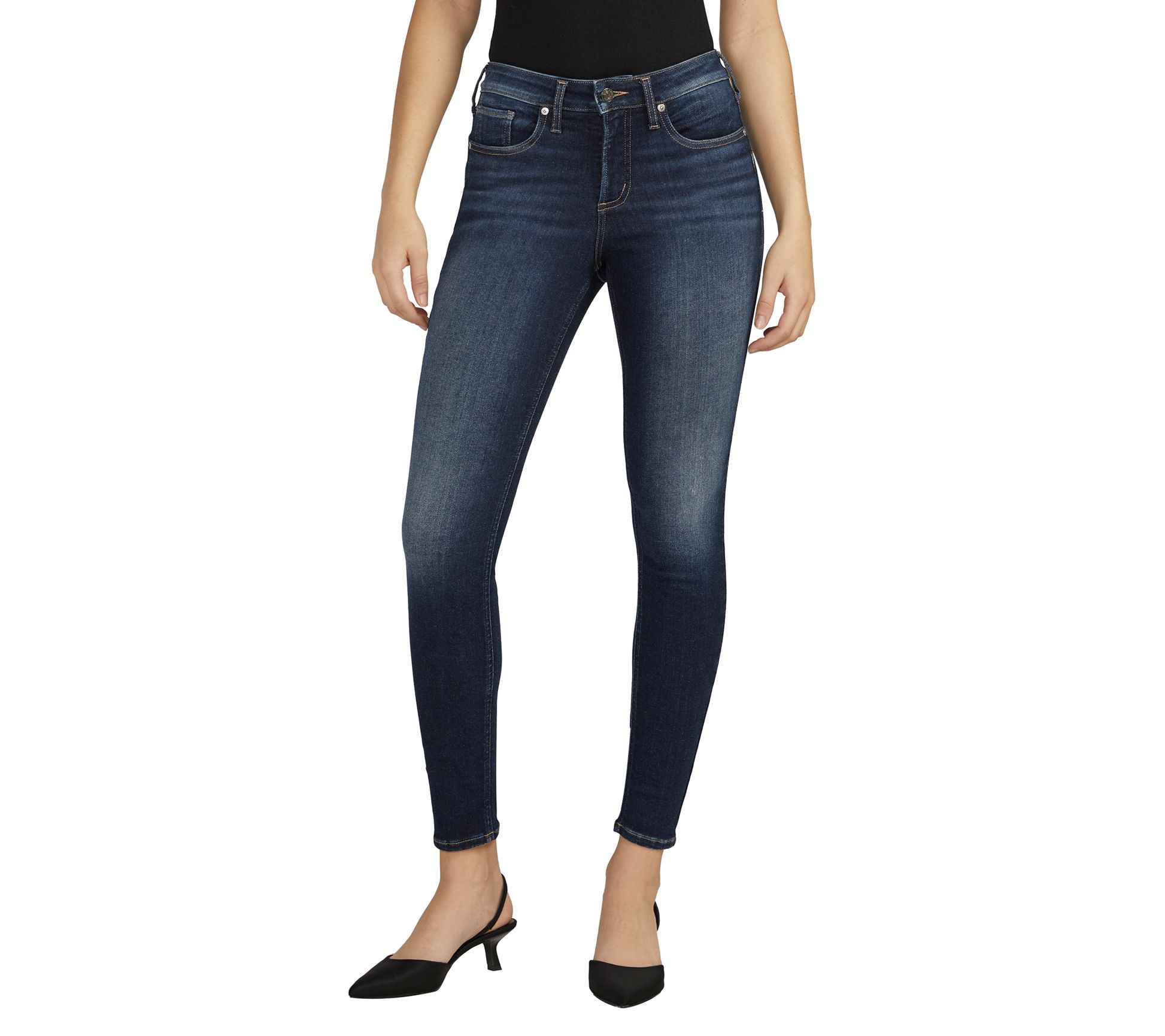Silver Jeans Co. Infinite Fit Mid Rise Skinny Jeans - INF487 