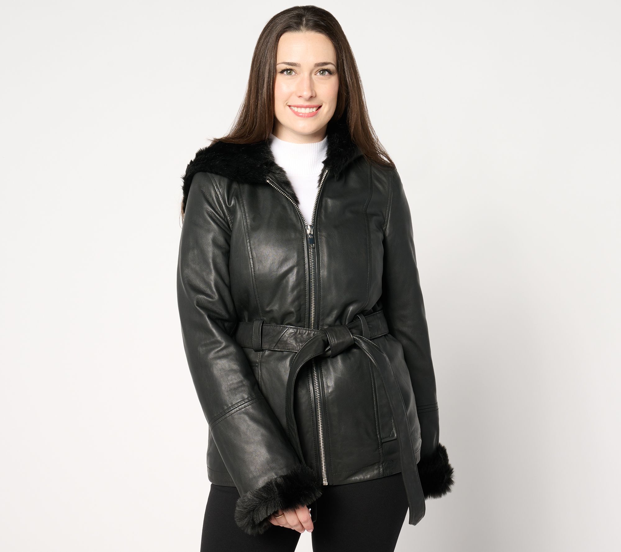 Wilson's Leather Genevieve Belted Leather Jacket