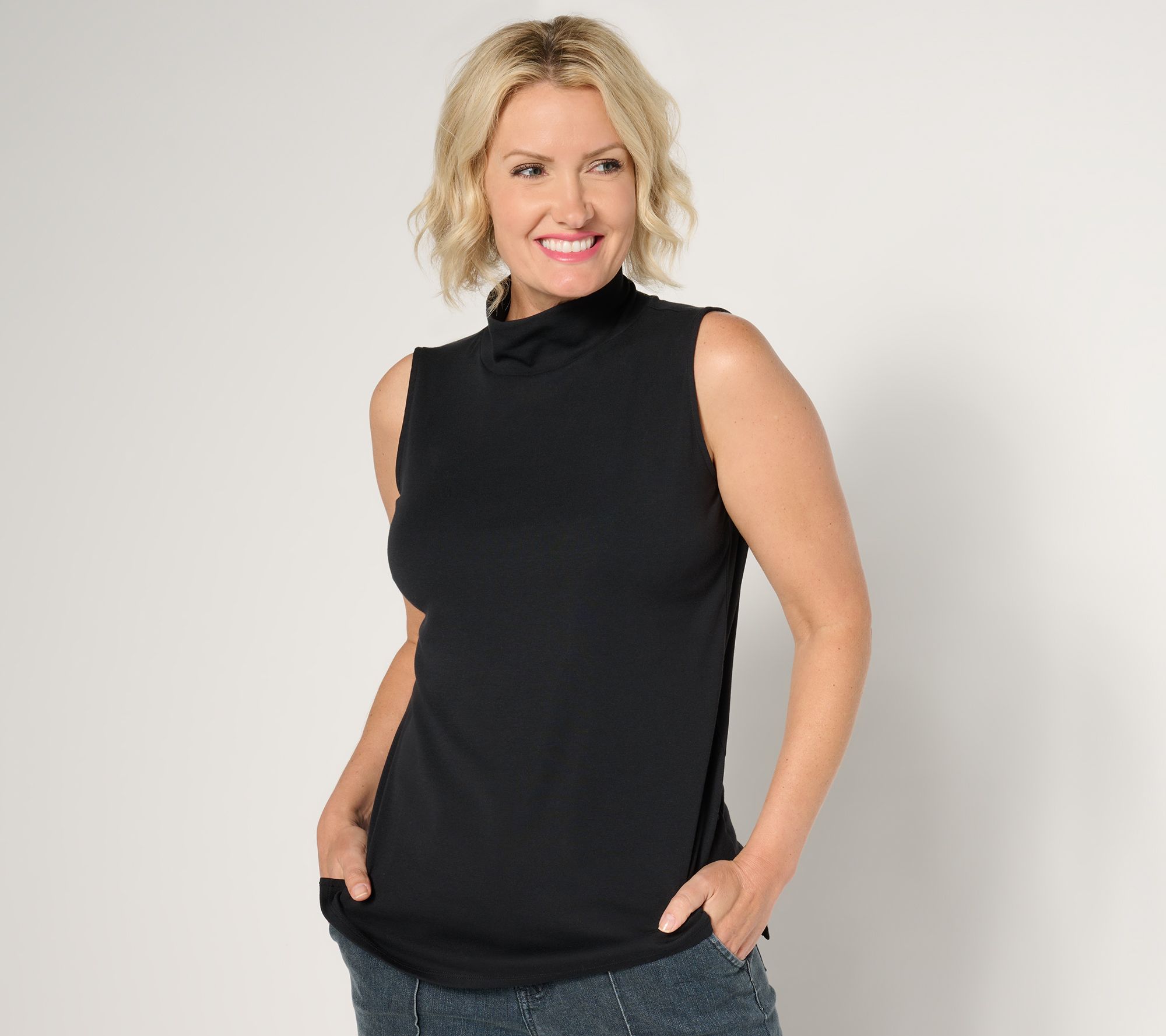 Belle by Kim Gravel TripleLuxe Sleeveless Mock Neck