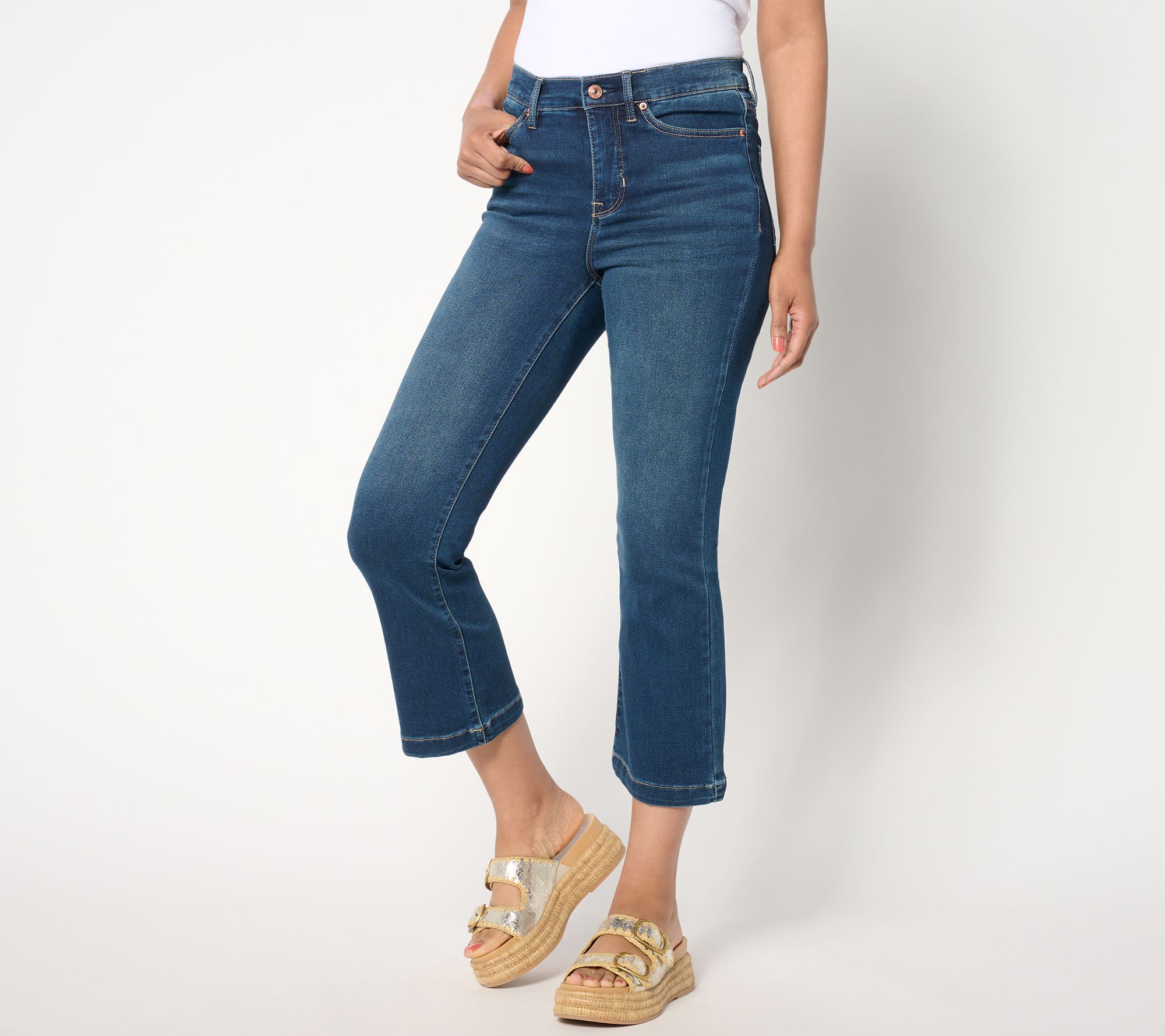 "As Is" nicole by Nicole Miller Petite Dream Denim Flare Jean- Ind
