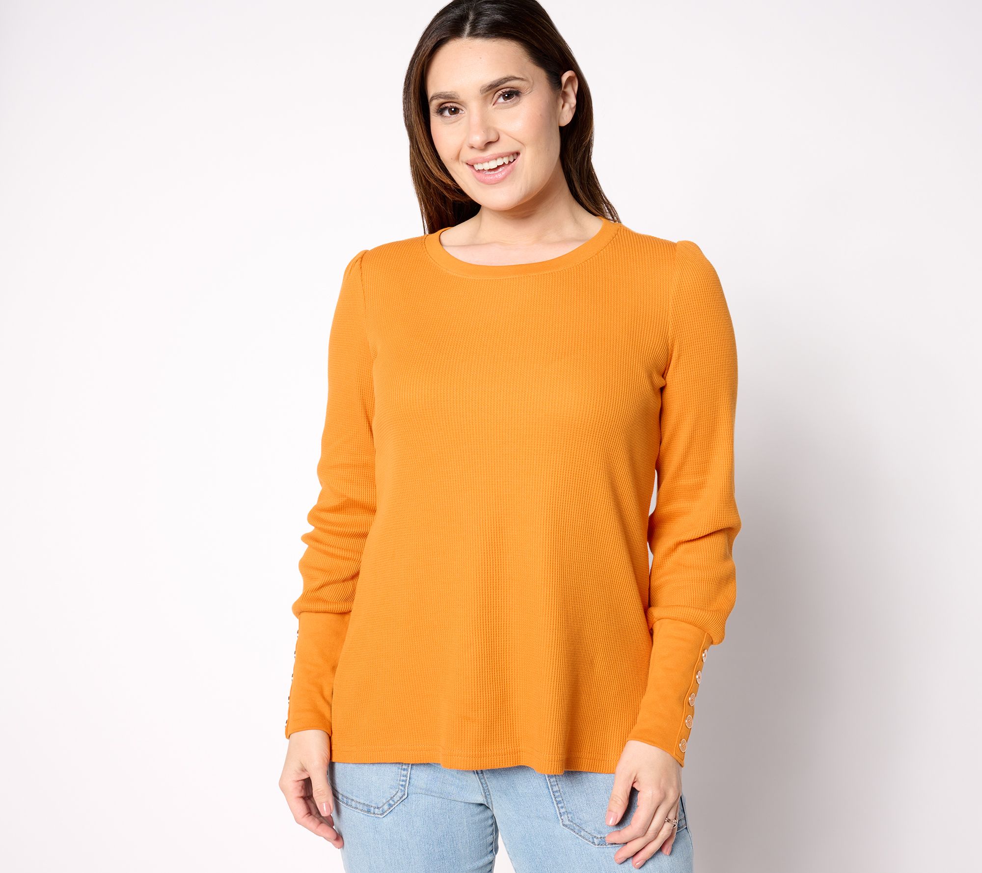 "As Is" Belle by Kim Gravel Baby Waffle Button Sleeve Top