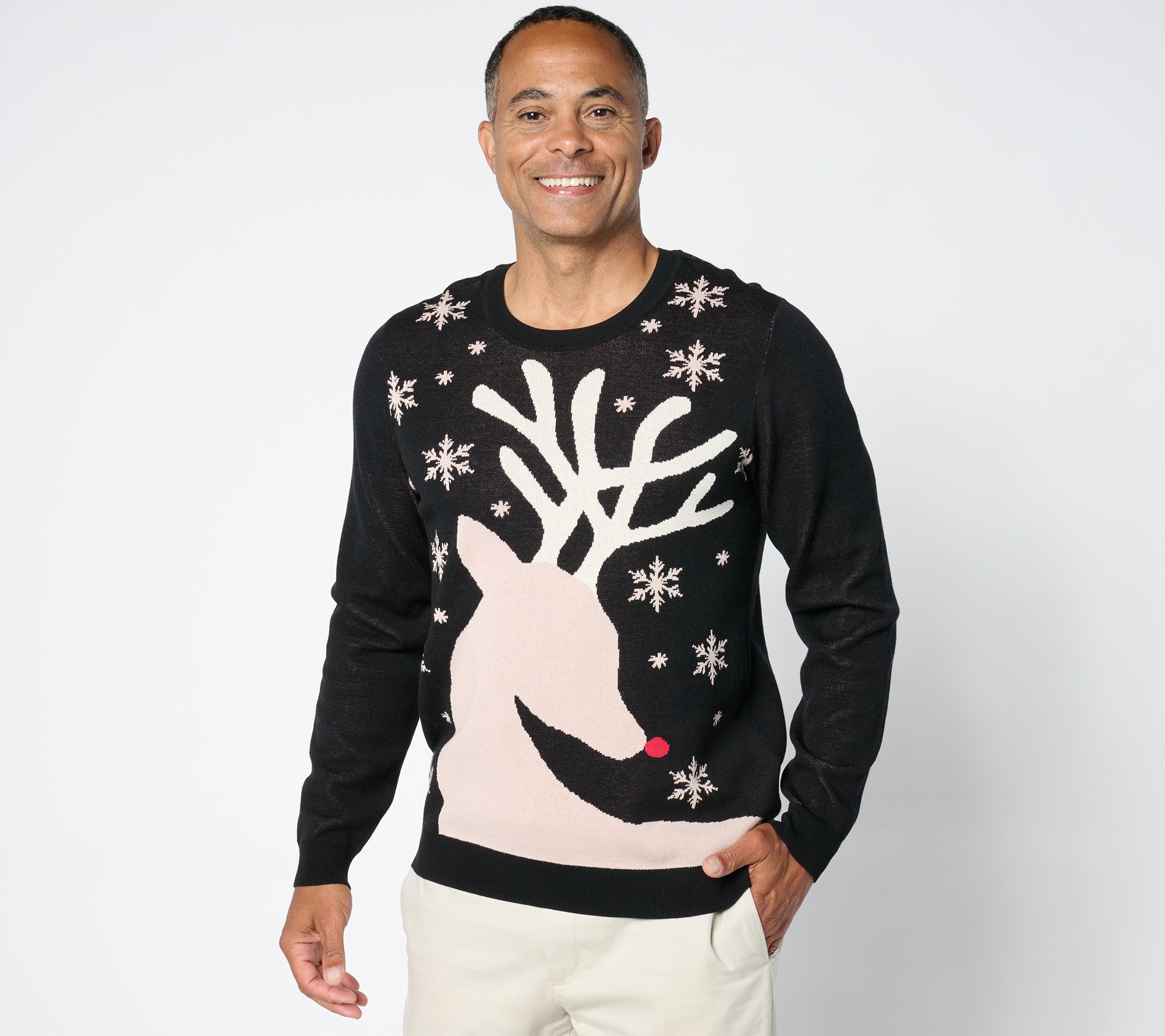 As Is Studio Park X Alberti Popaj Men s Holiday Sweater QVC