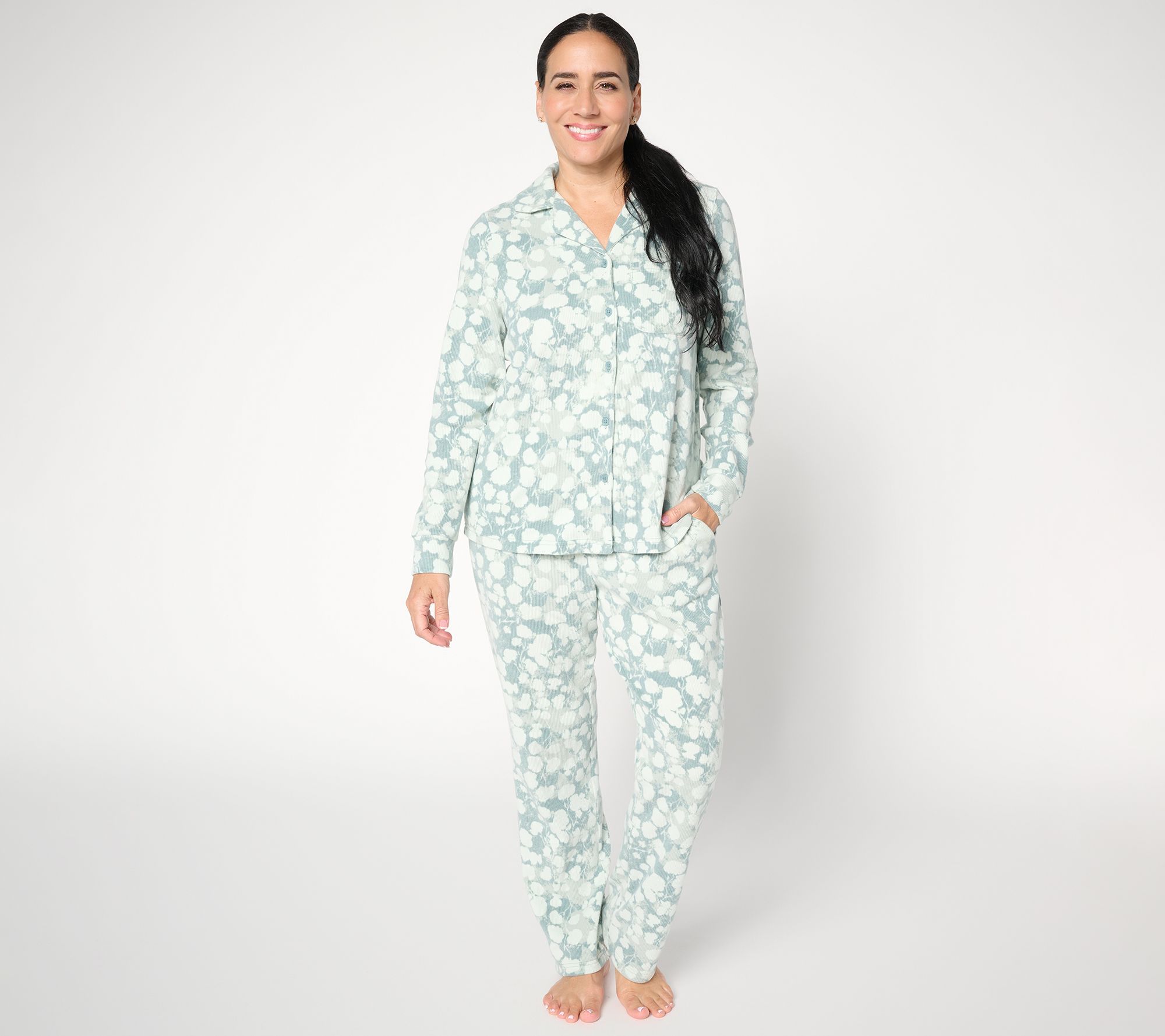 Berkshire Homewear Mini Brushed Waffle Notch Collar Pajama