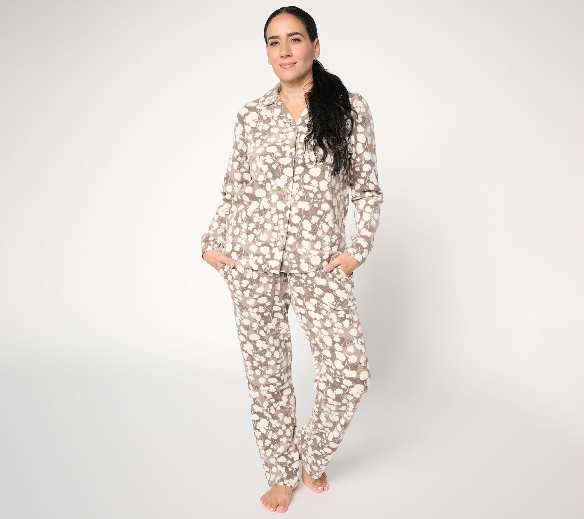 Berkshire Homewear Mini Brushed Waffle Notch Collar Pajama
