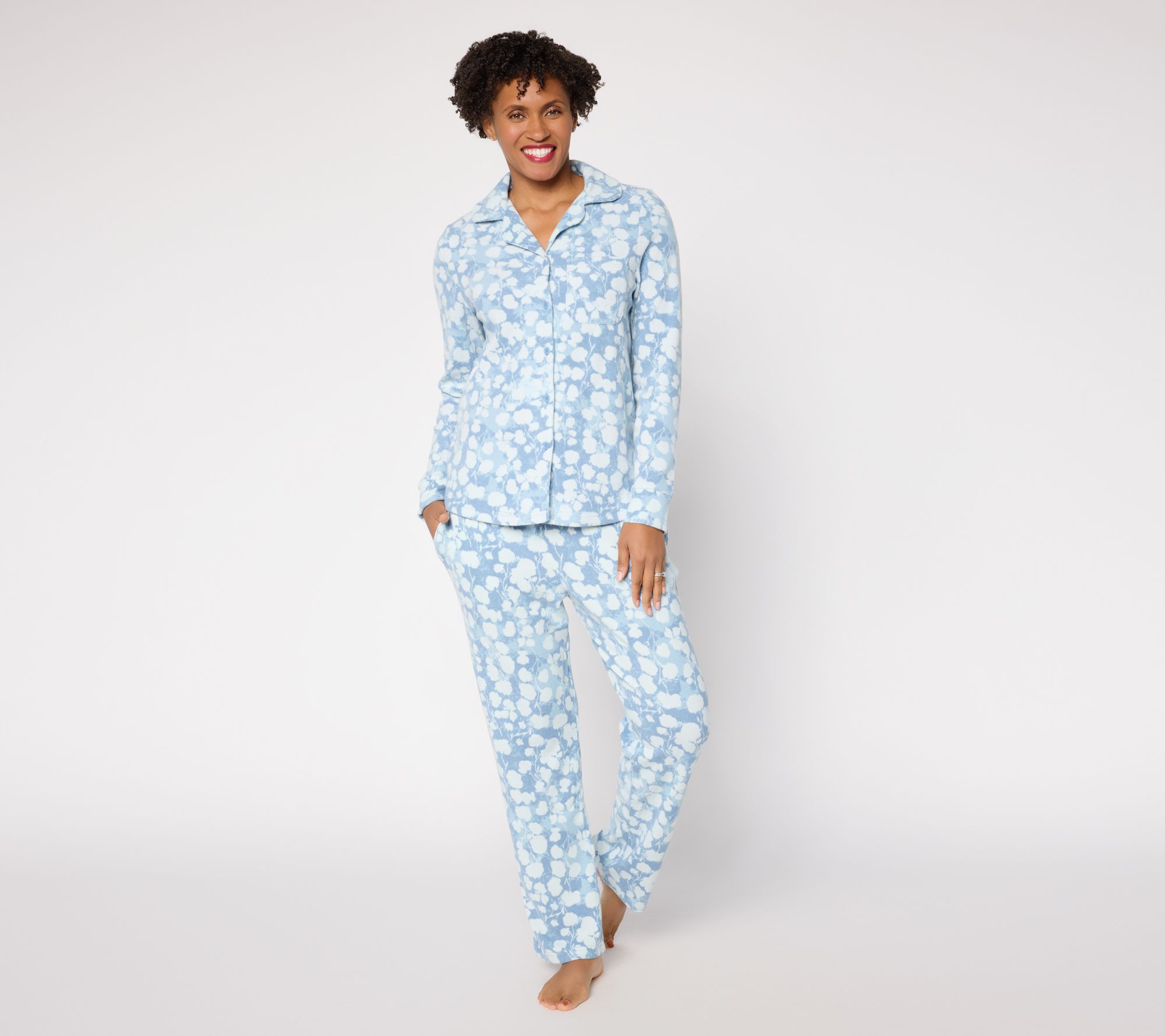 Berkshire Homewear Mini Brushed Waffle Notch Collar Pajama