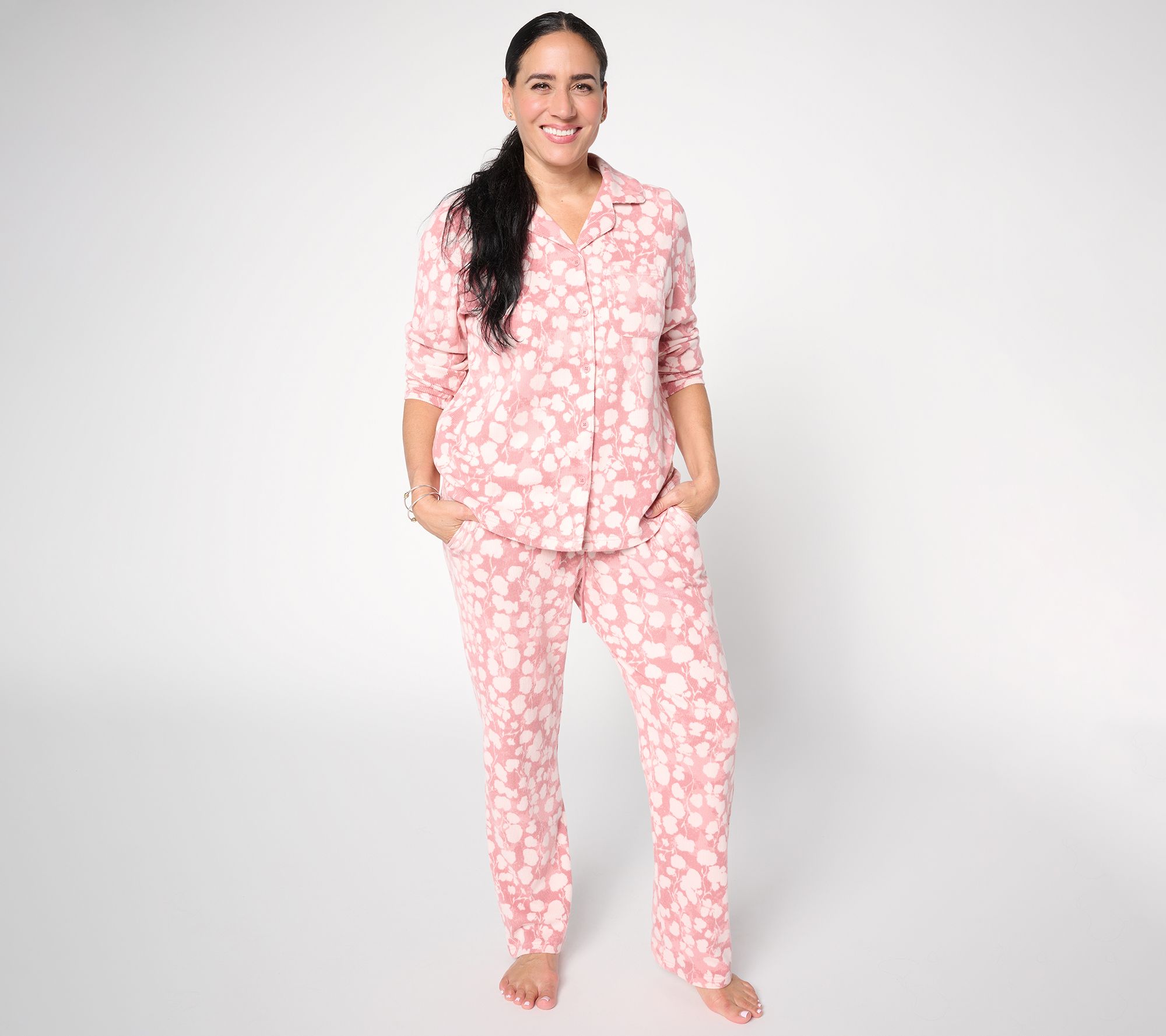 Berkshire Homewear Mini Brushed Waffle Notch Collar Pajama