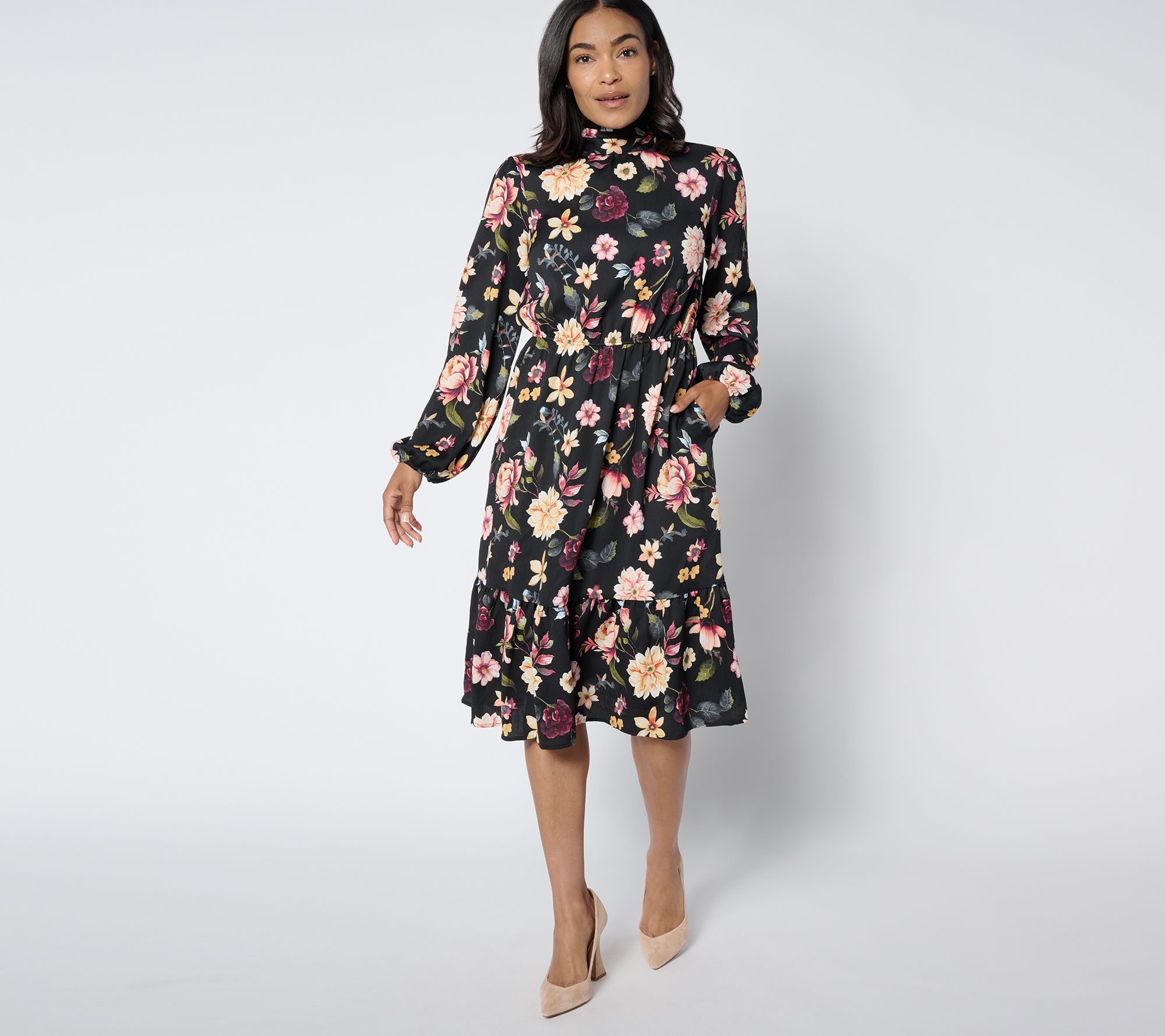 "As Is" Studio Park x Ali Carr Regular Tiered Ruffle Dress with Bow