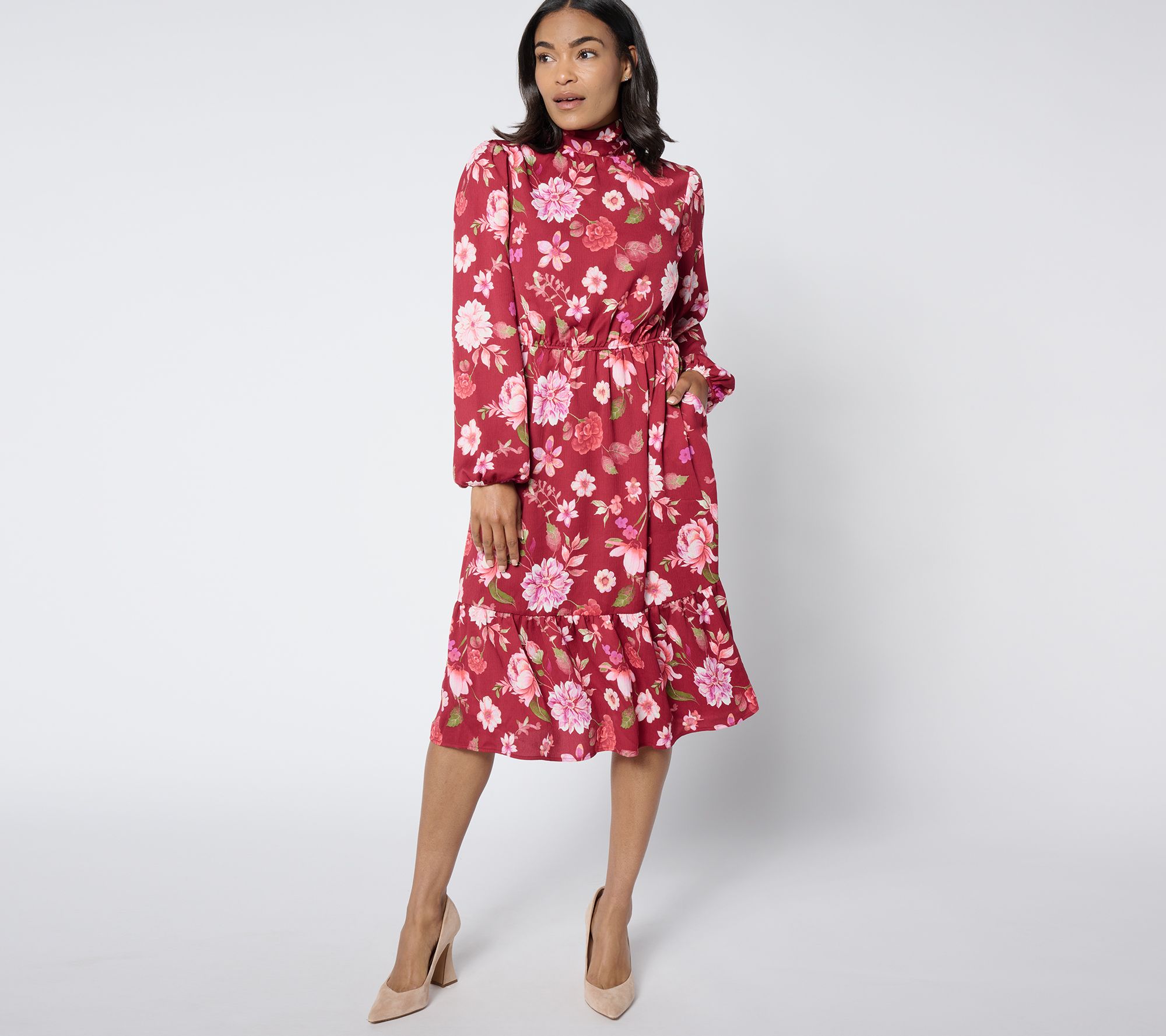 "As Is" Studio Park x Ali Carr Regular Tiered Ruffle Dress with Bow