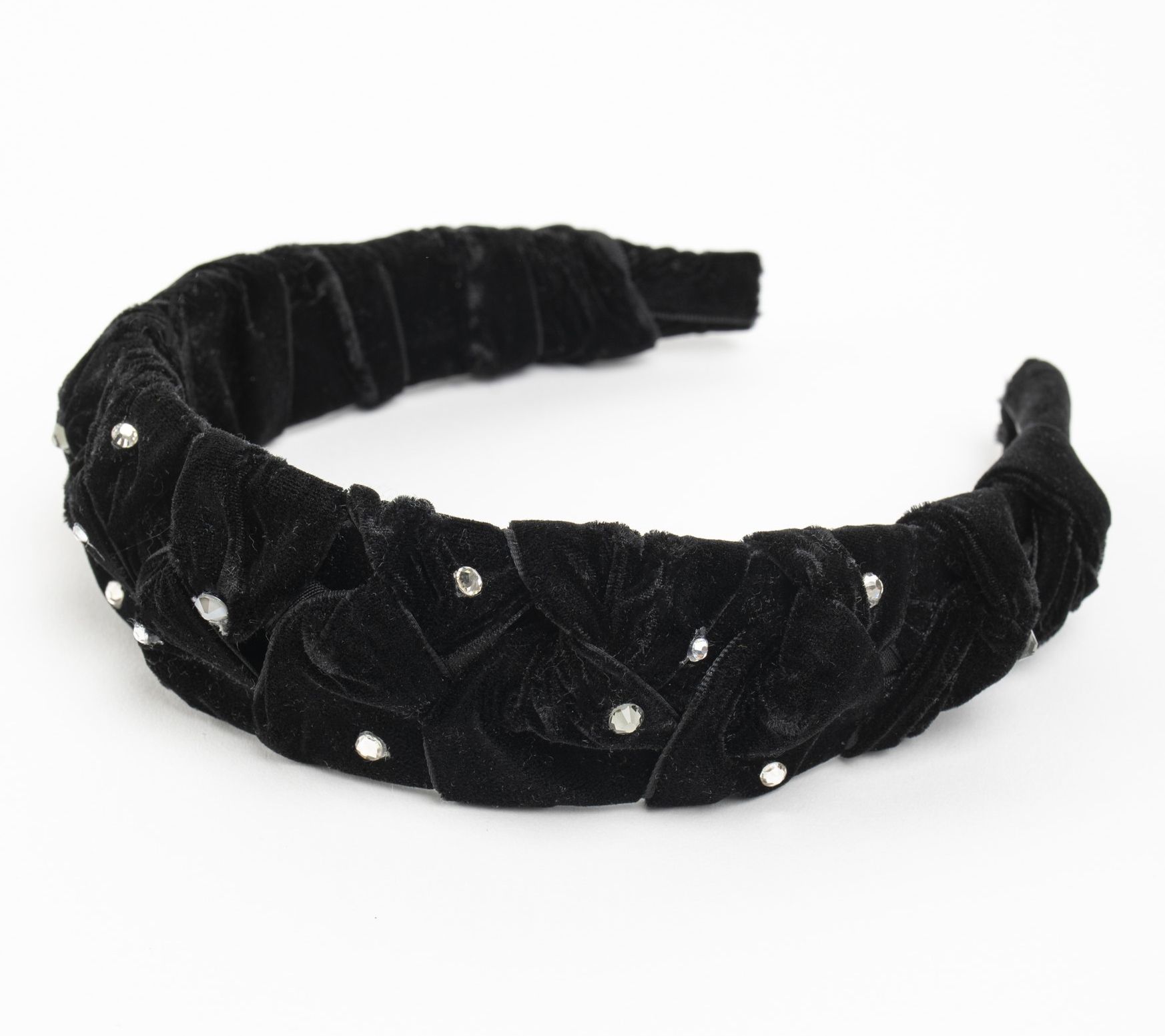 Violet & Brooks Ruched Velvet Crystal Headband