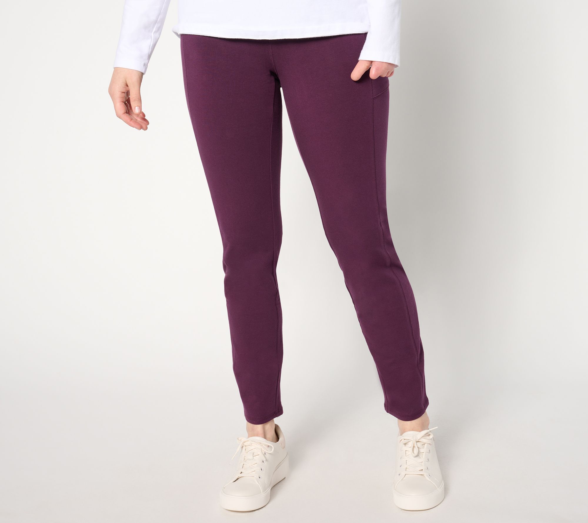 "As Is" Denim & Co. Active Reg Duo Stretch Slim Straight Pant