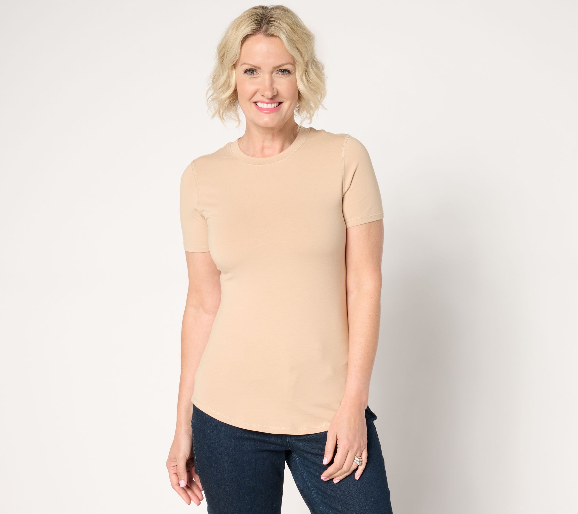 "As Is" Cuddl Duds Layers Cottonwear+ Curve Hem T-Shirt
