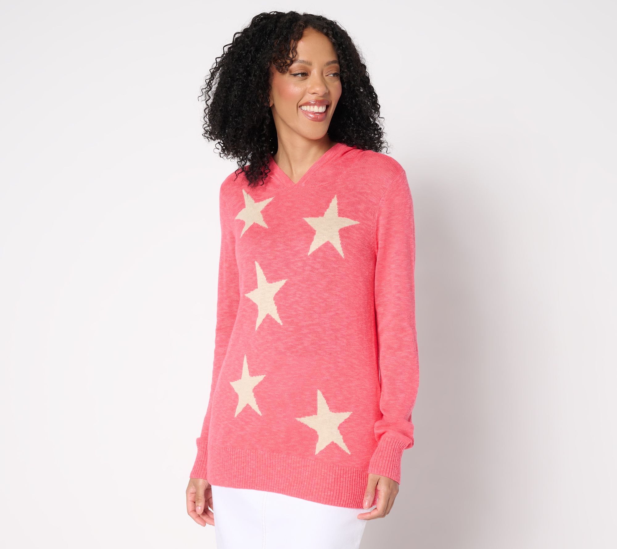 Belle by Kim Gravel Summer Stars Slub Sweater Hoodie