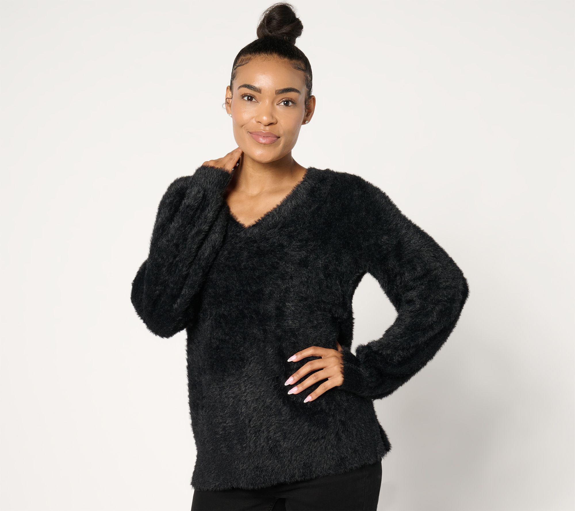 "As Is" Jingle Belles by Kim Gravel Eyelash Yarn Sweater