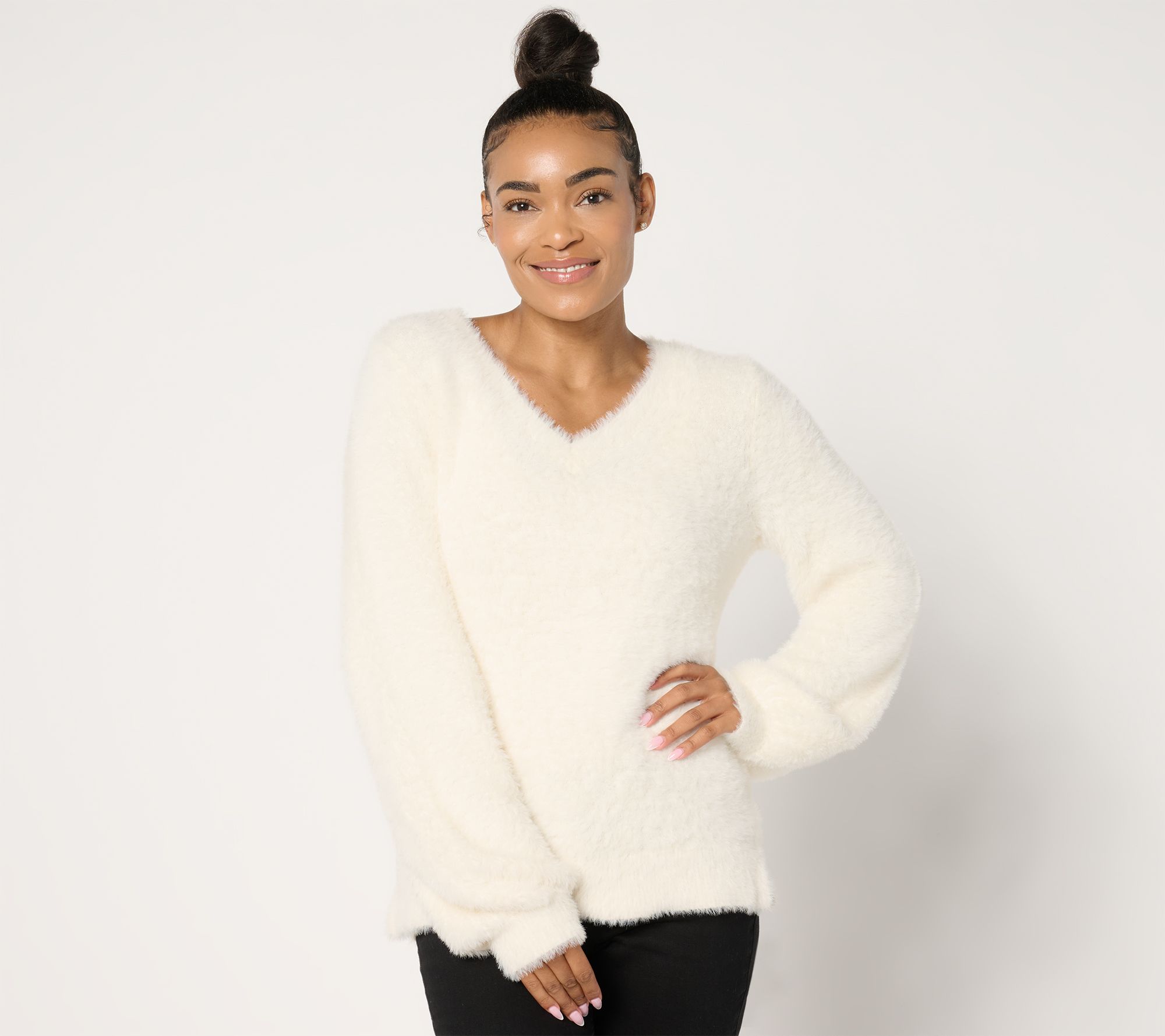 "As Is" Jingle Belles by Kim Gravel Eyelash Yarn Sweater