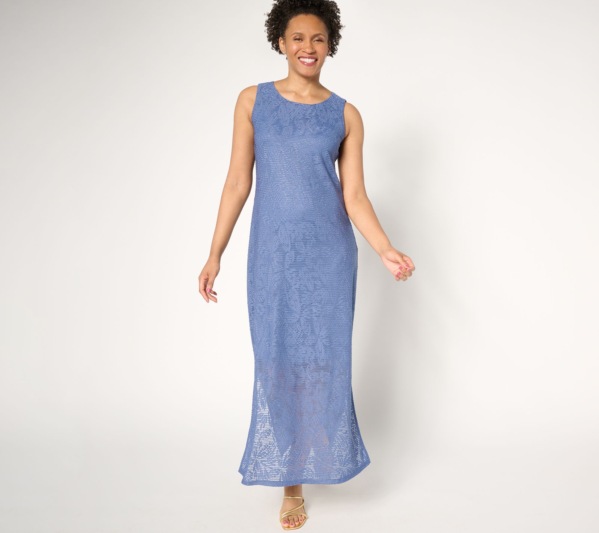 Attitudes by Renee Petite Floral Illusion Jacquard Maxi Dress