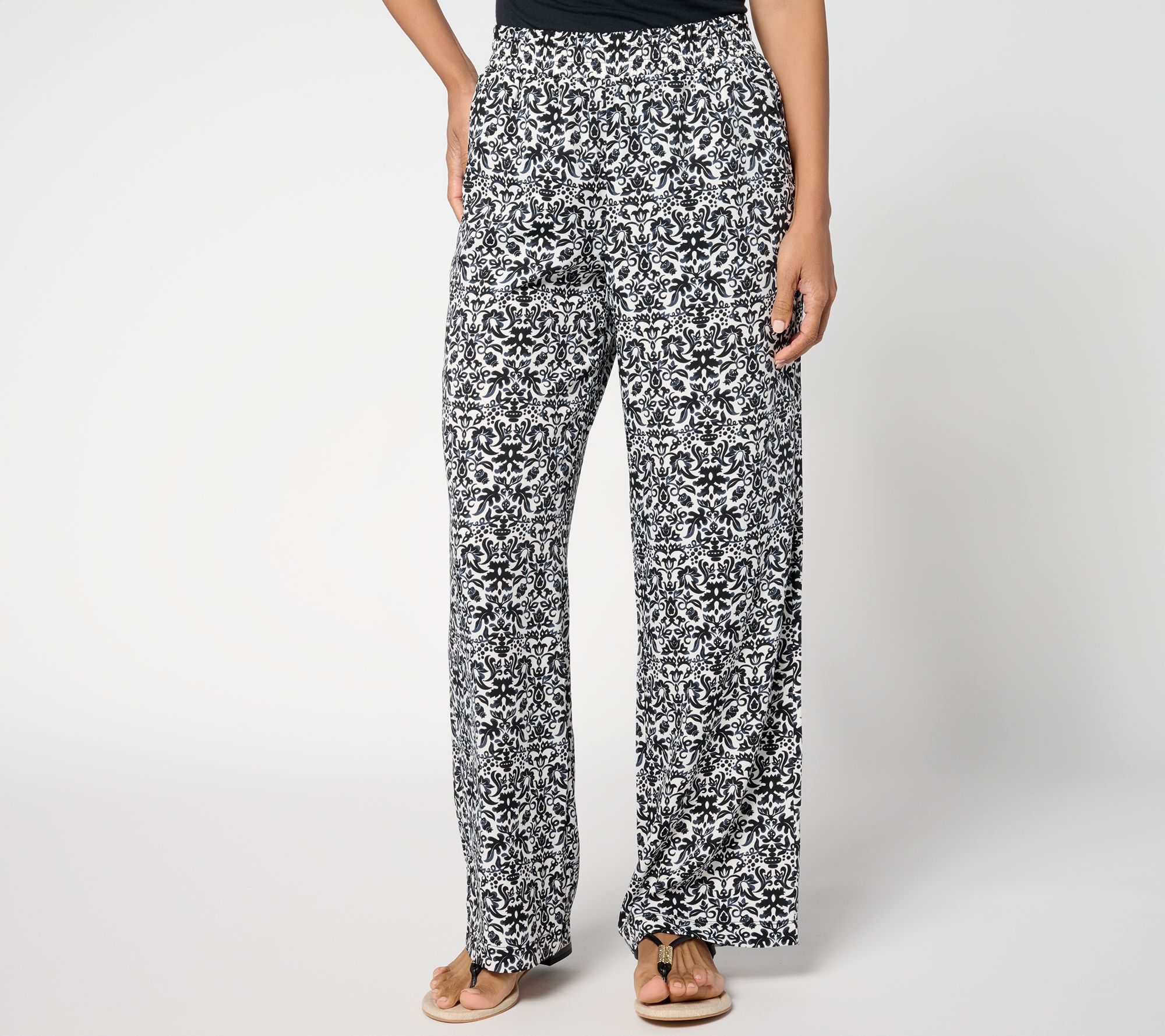 Belle by Kim Gravel Petite Santorini Smocked Waist Pant