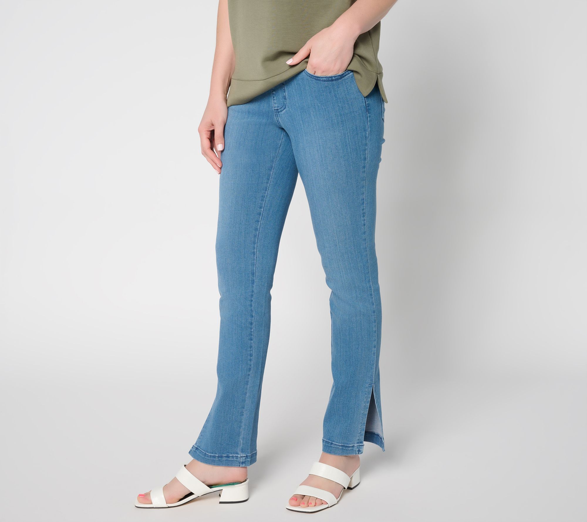 Belle by Kim Gravel Tall Primabelle Denim Vented Straight Jean