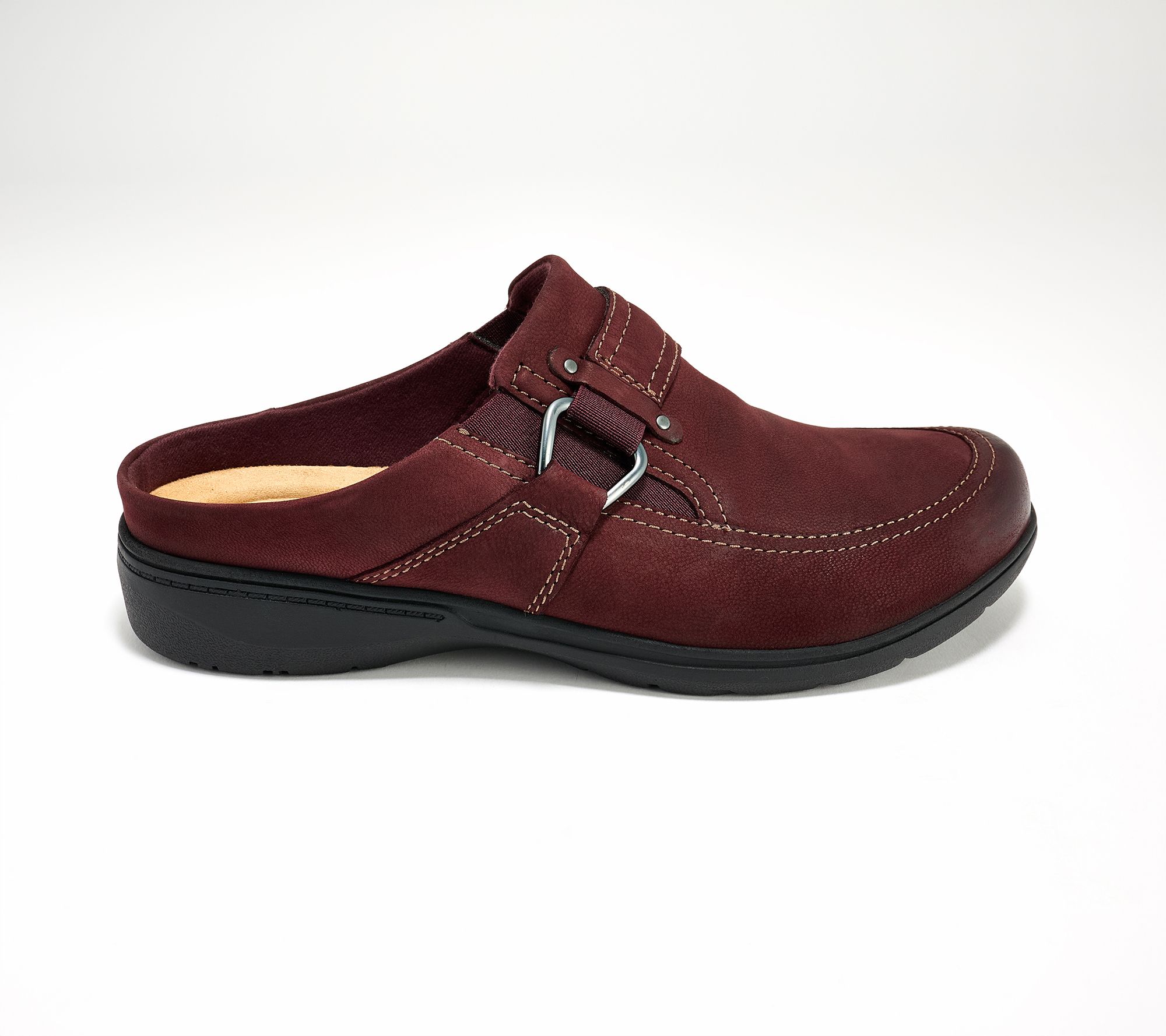 Clarks Collection Leather Slip-On Clogs- Carleigh Viola