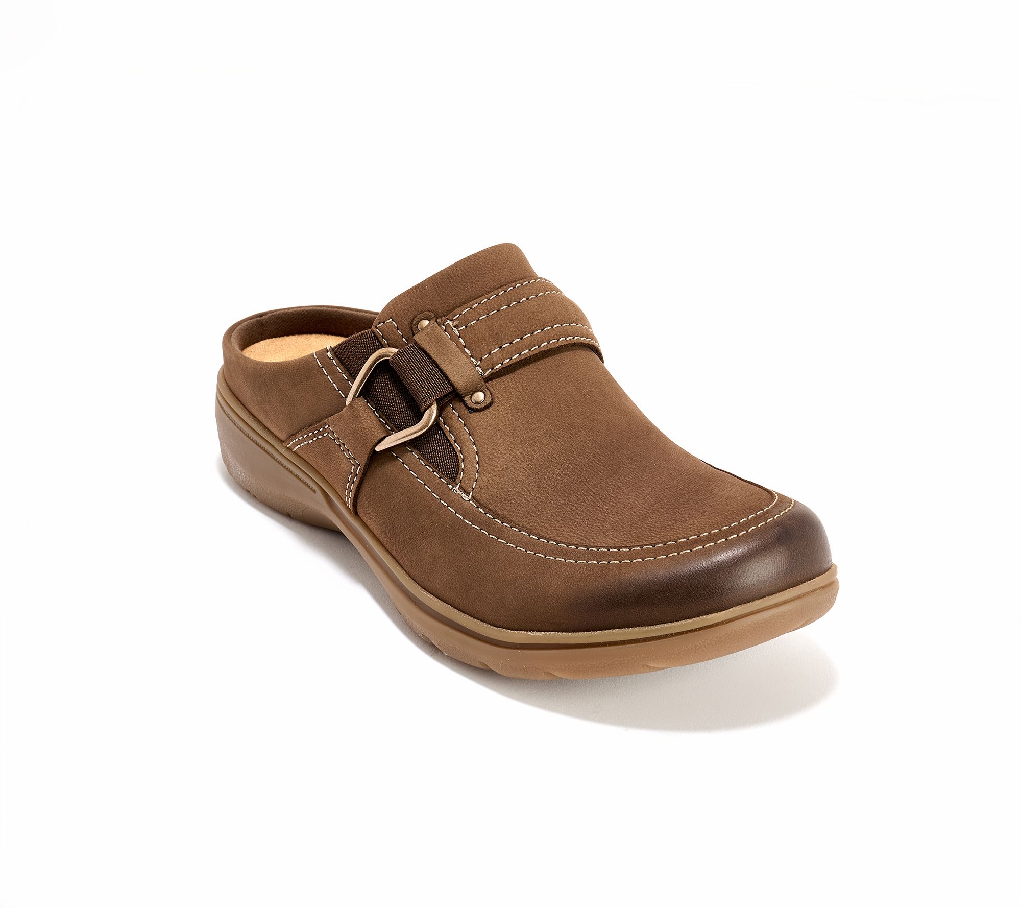 Clarks Collection Leather Slip-On Clogs- Carleigh Viola