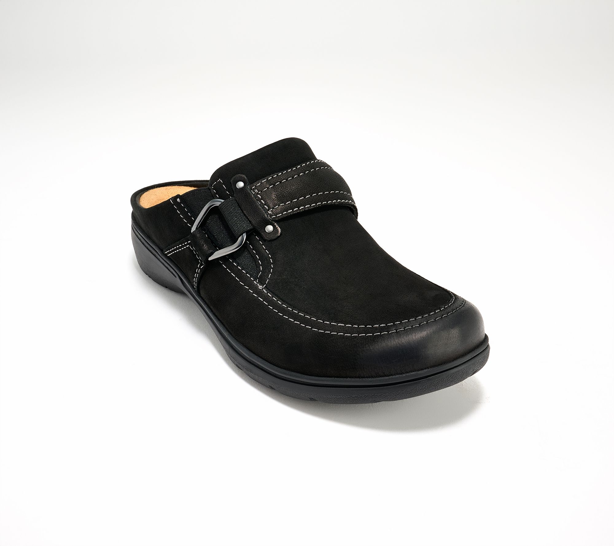 Clarks Collection Leather Slip-On Clogs- Carleigh Viola
