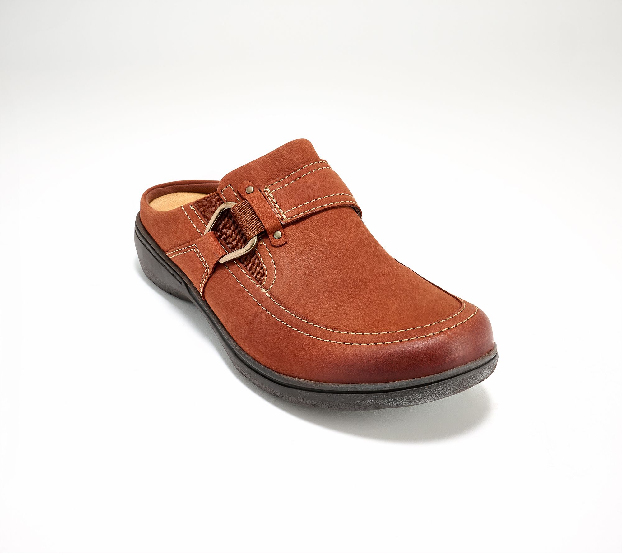 Clarks Collection Leather Slip-On Clogs- Carleigh Viola