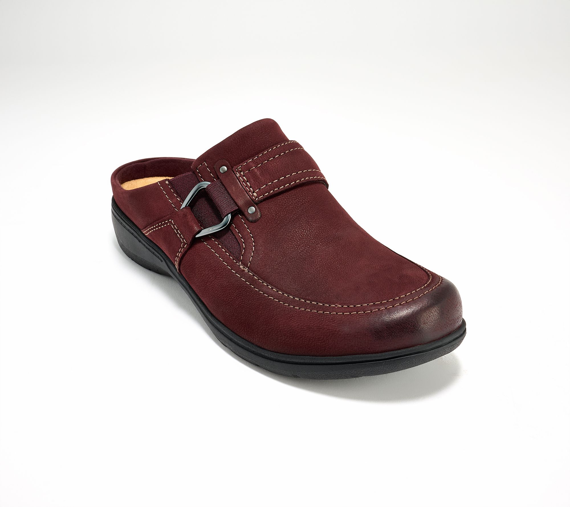 Clarks Collection Leather Slip-On Clogs- Carleigh Viola