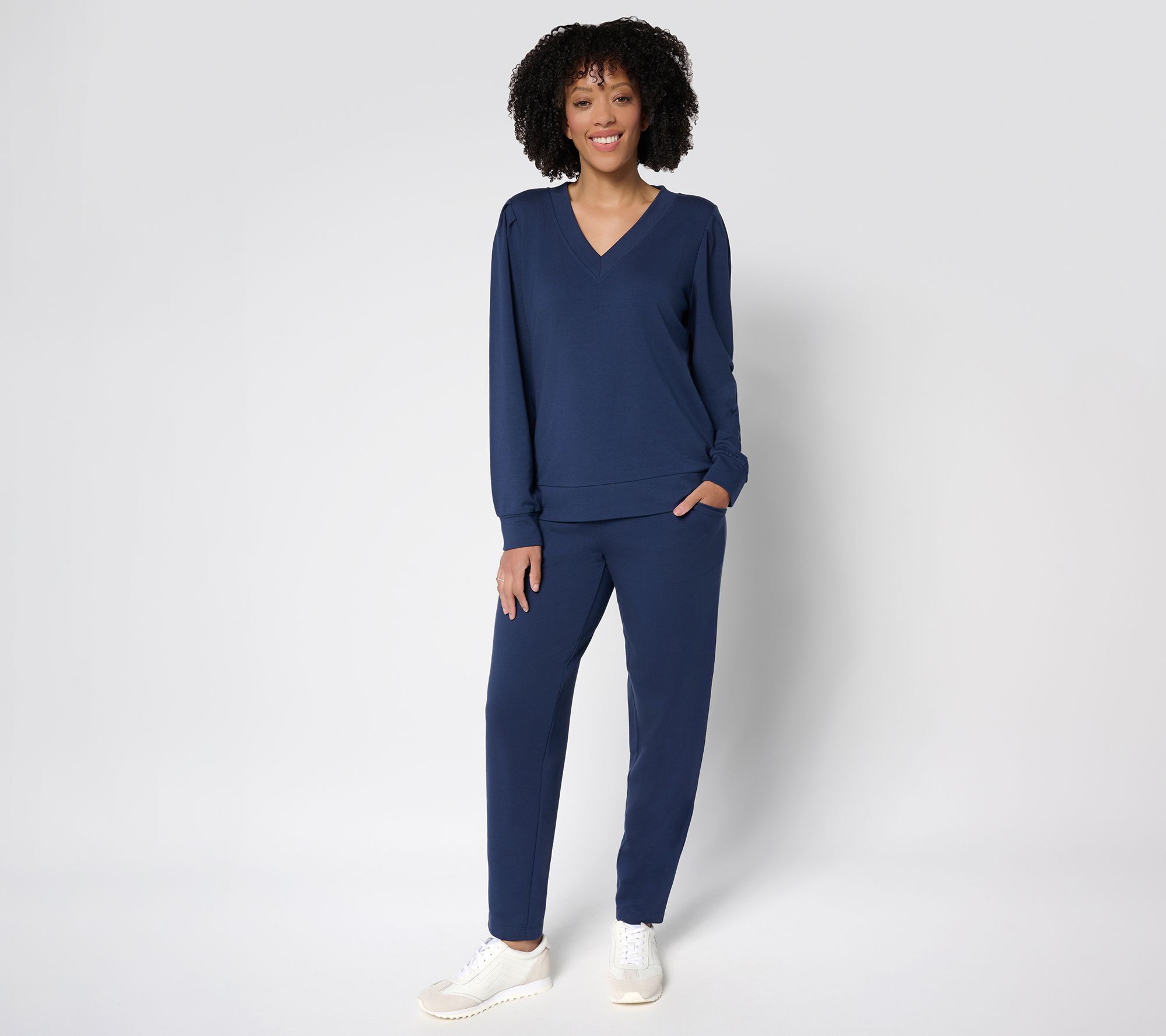AnyBody Tall Cozy Knit French Terry Top & Pants Set