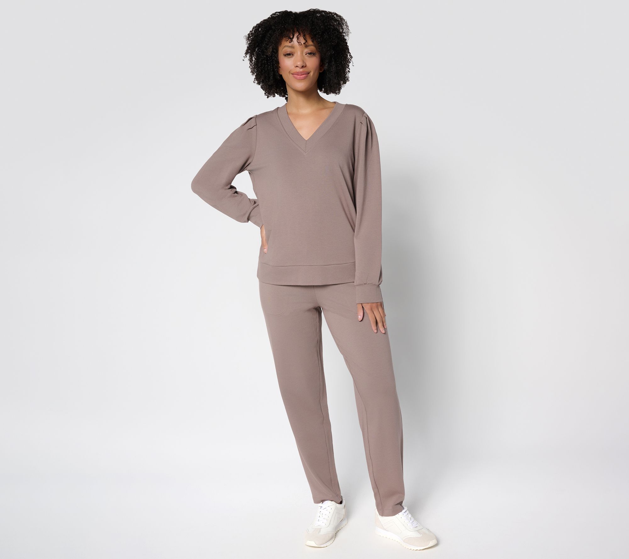 AnyBody Tall Cozy Knit French Terry Top & Pants Set