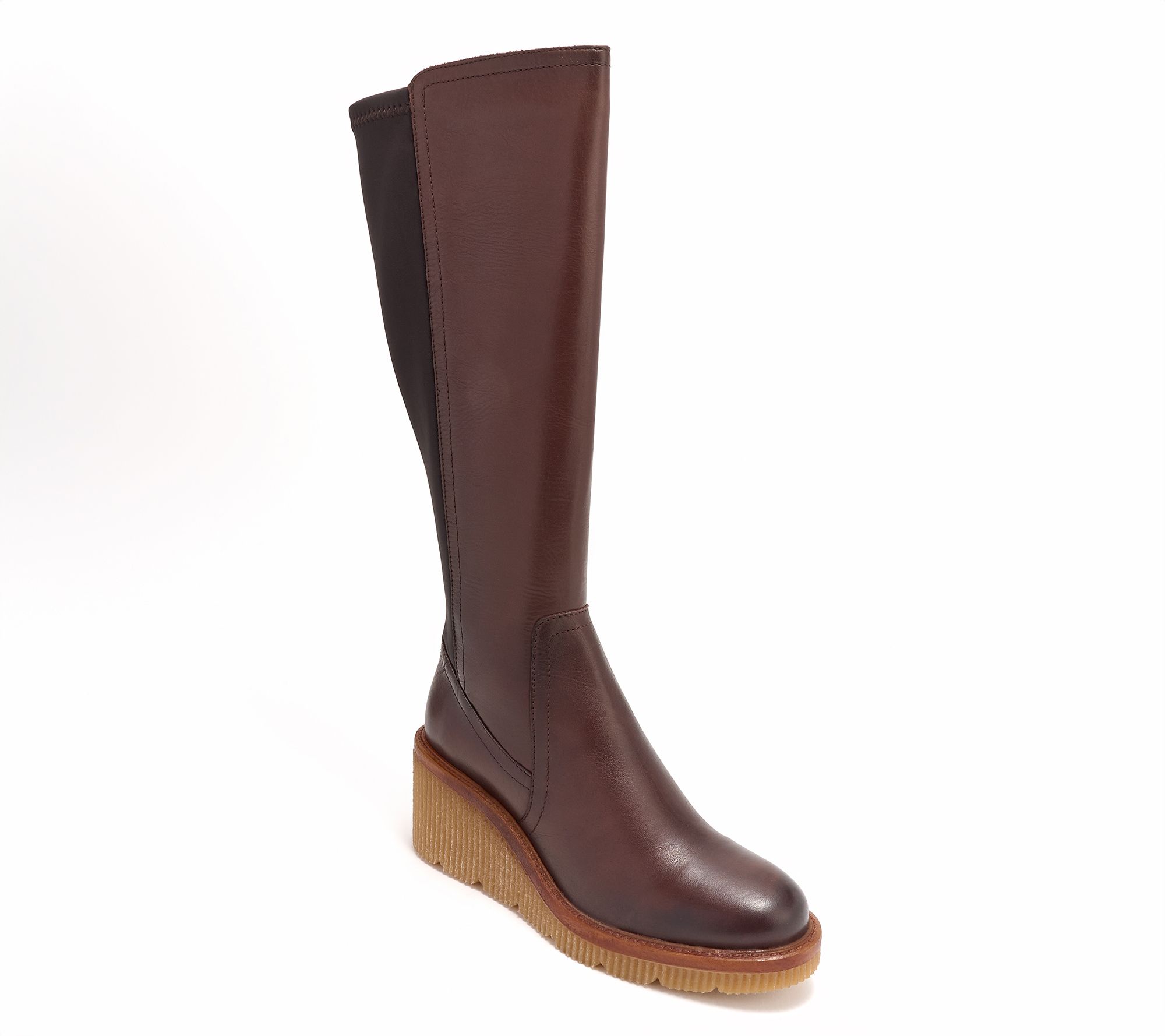 Miz Mooz Leather Tall Shaft Wedge Boots - Adriana