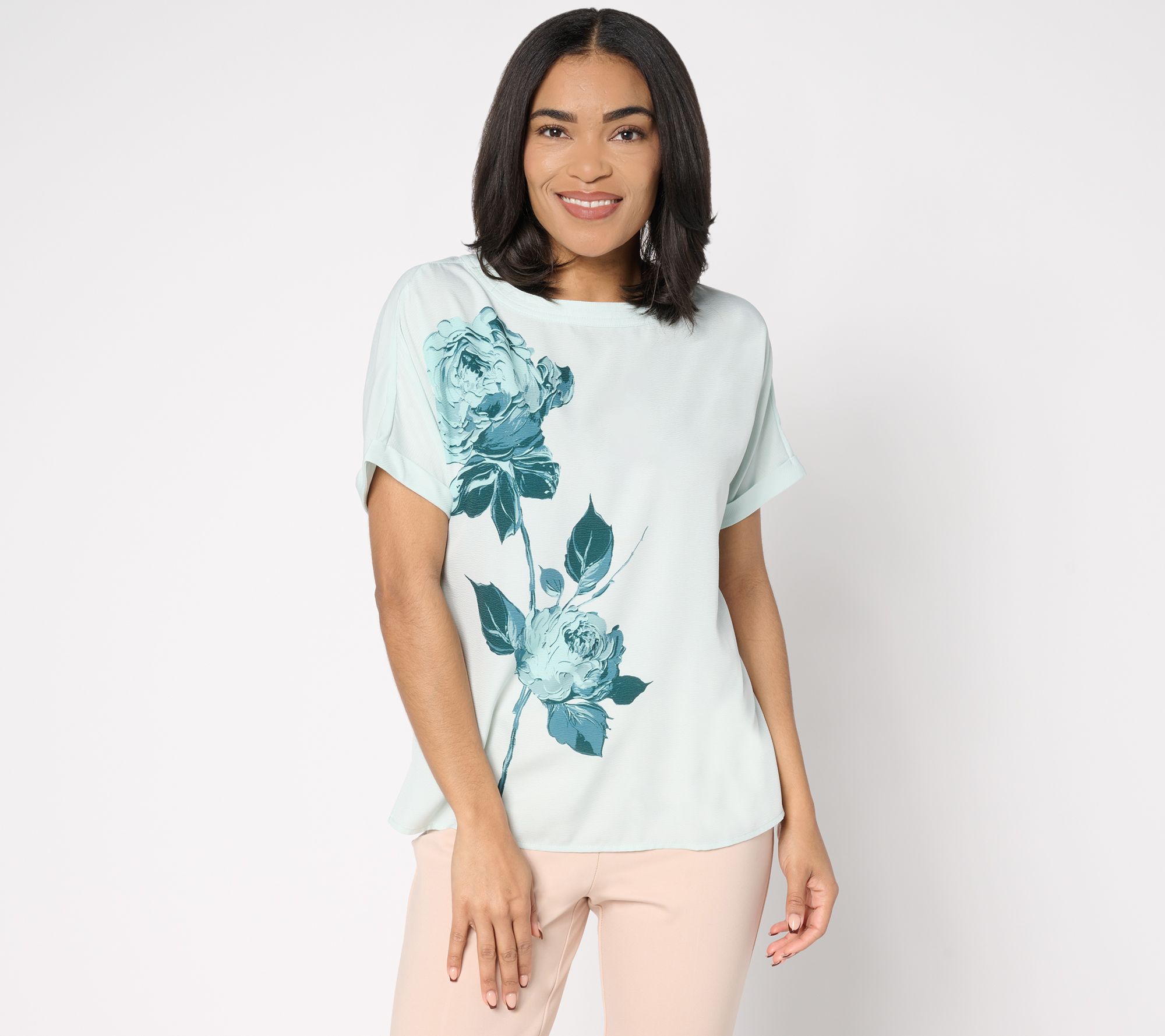 "As Is" BEAUTIFUL by Lawrence Zarian Floral Printed Dolman Top