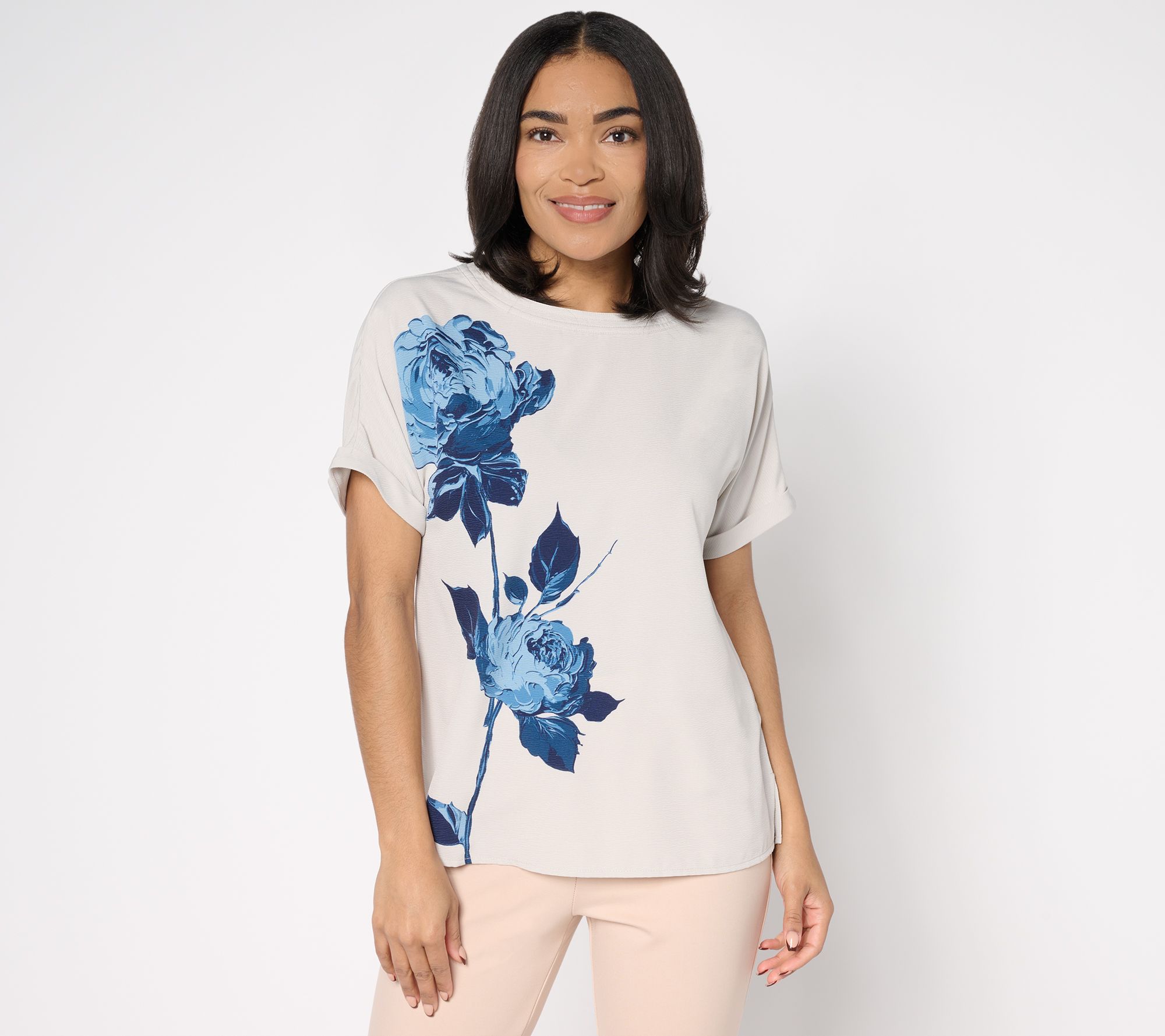 "As Is" BEAUTIFUL by Lawrence Zarian Floral Printed Dolman Top