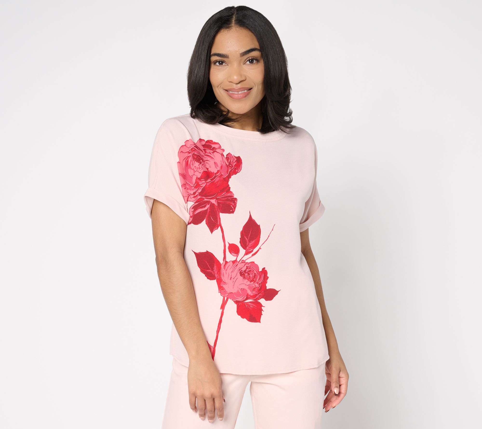 "As Is" BEAUTIFUL by Lawrence Zarian Floral Printed Dolman Top