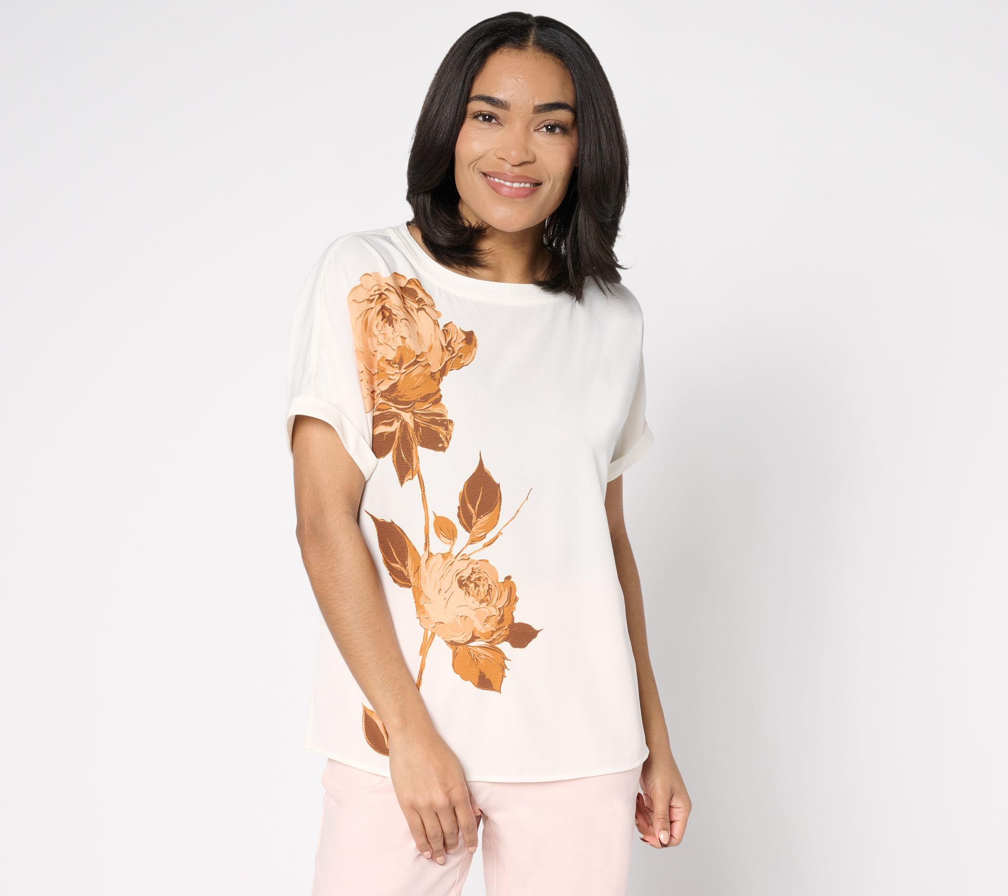 "As Is" BEAUTIFUL by Lawrence Zarian Floral Printed Dolman Top