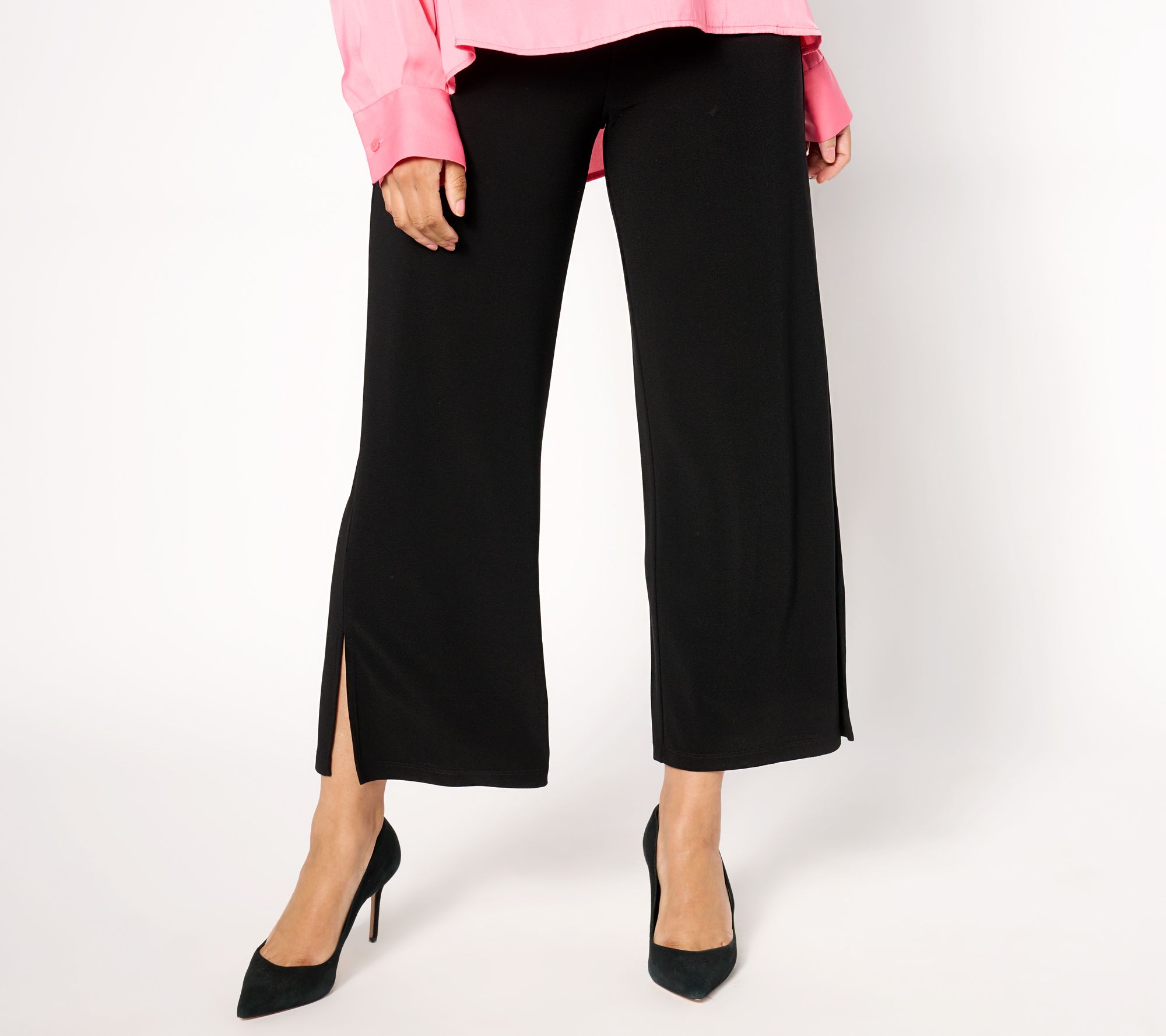 "As Is" Dennis Basso Petite Cropped Luxe Crepe Pants