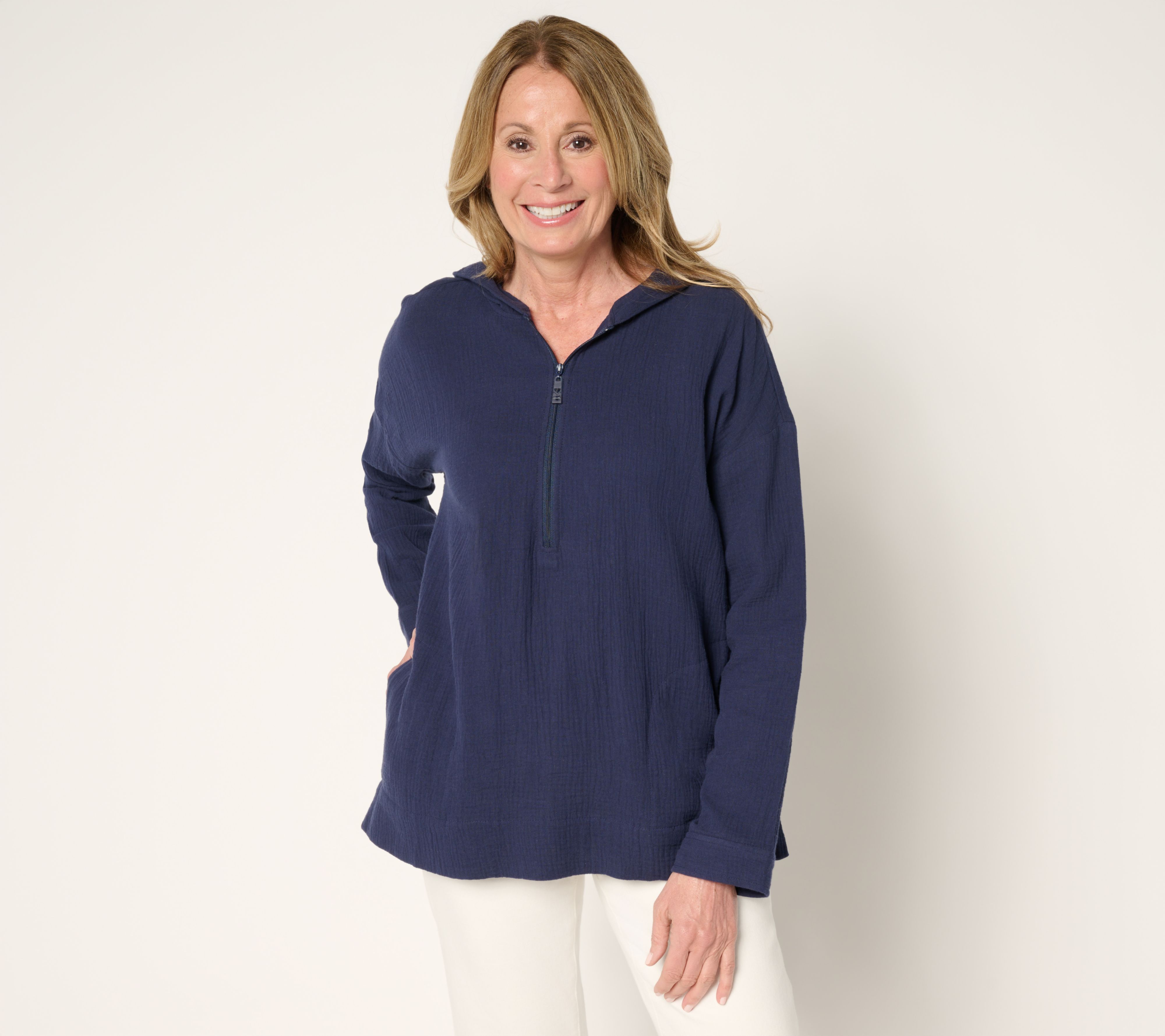 "As Is" Belle Beach by Kim Gravel Beach Club Cotton Gauze Hoodie
