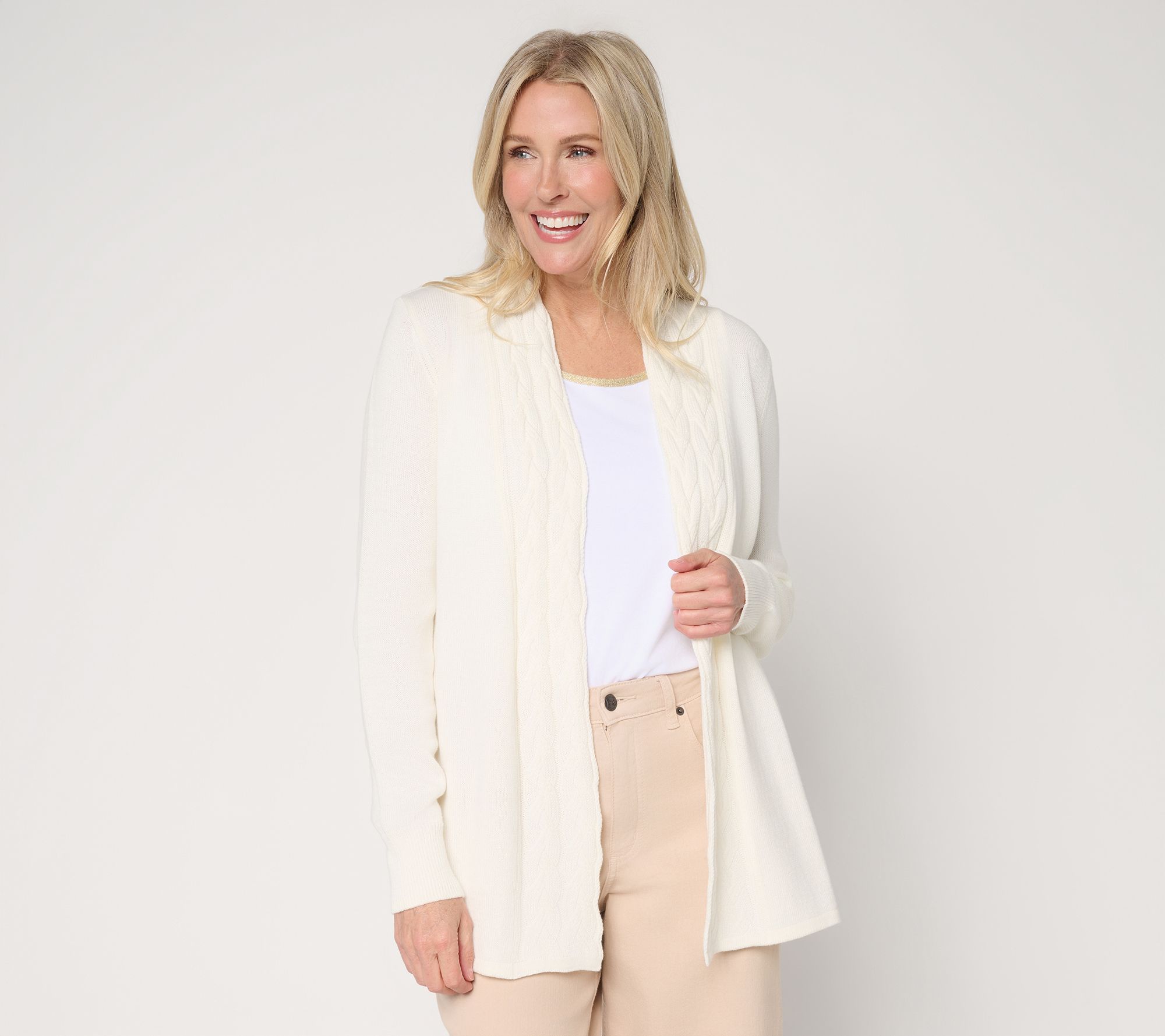 Belle by Kim Gravel Braided Cable Cardigan