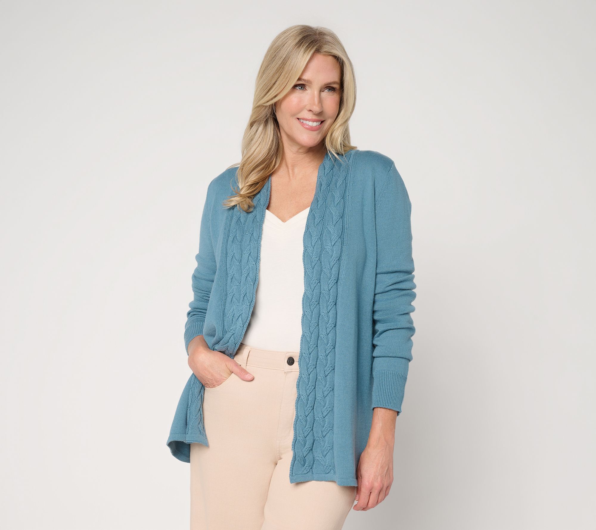 Belle by Kim Gravel Braided Cable Cardigan