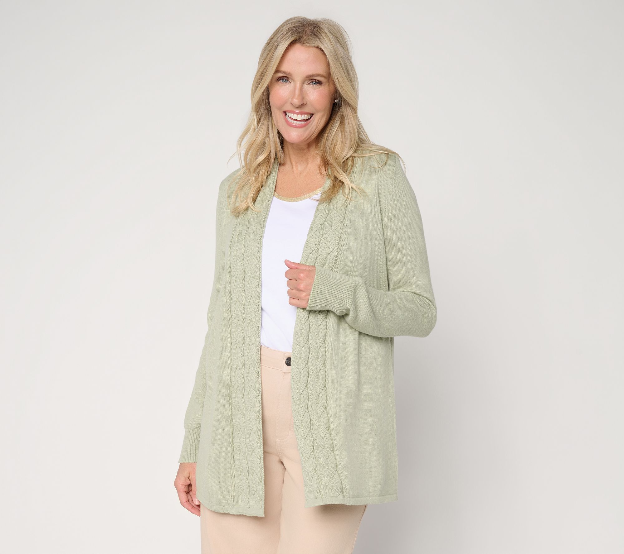 Belle by Kim Gravel Braided Cable Cardigan