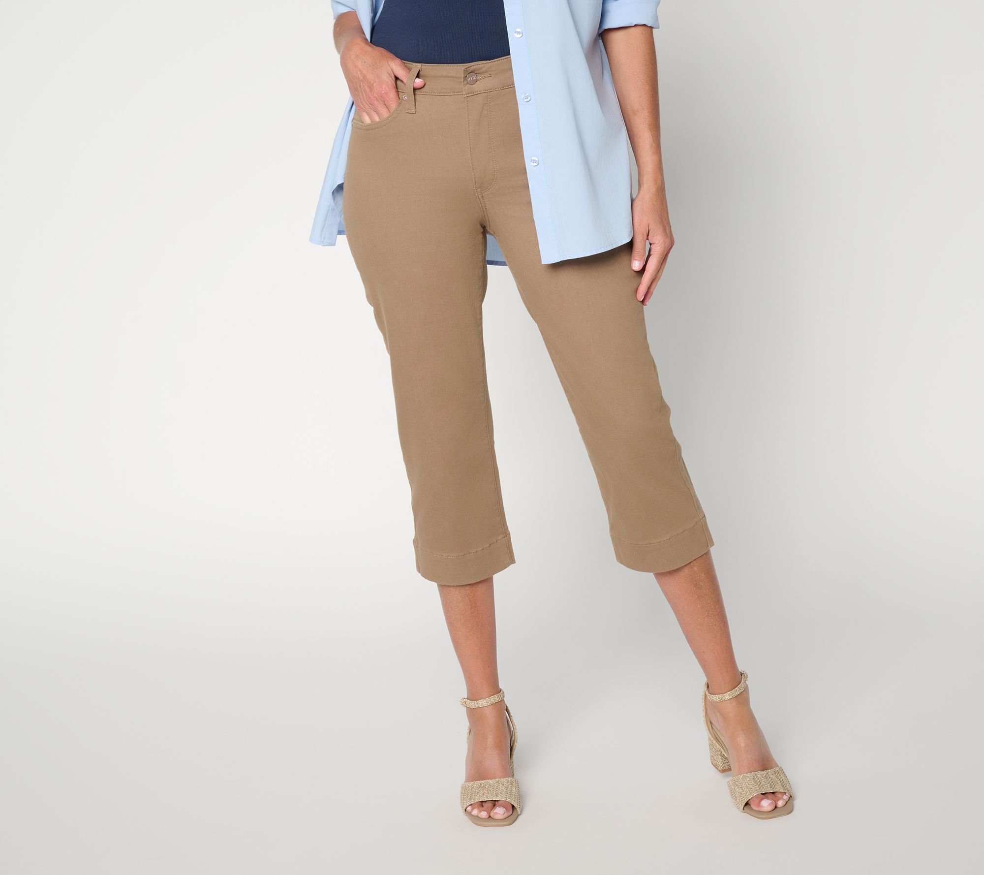 NYDJ Marilyn Petite Straight Leg Crop Jeans in Cool Embrace