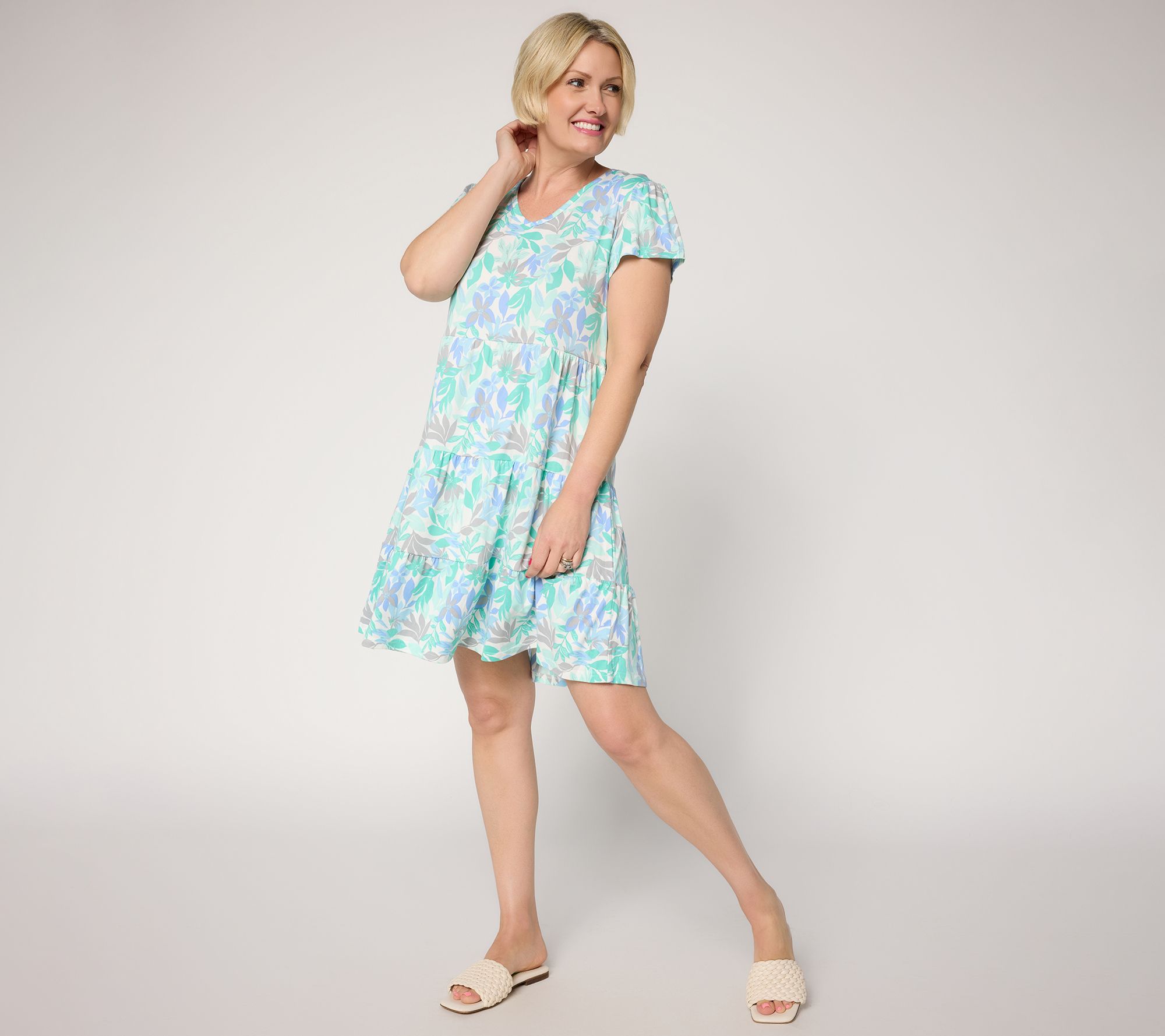 MUK LUKS Cloud Knit Ruffle Detail Dress