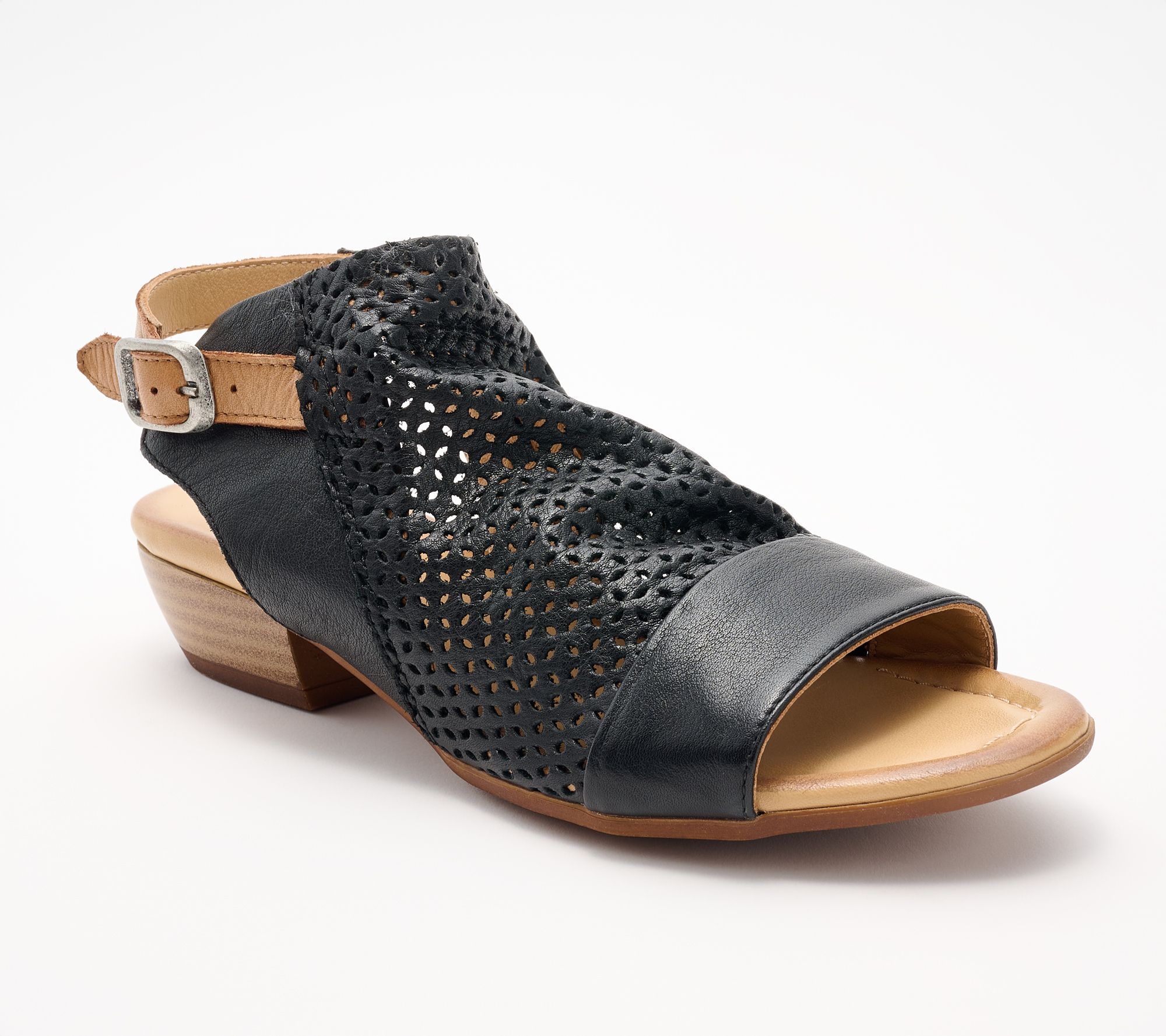 Miz Mooz Leather Shooties Heeled Sandals - Cayden