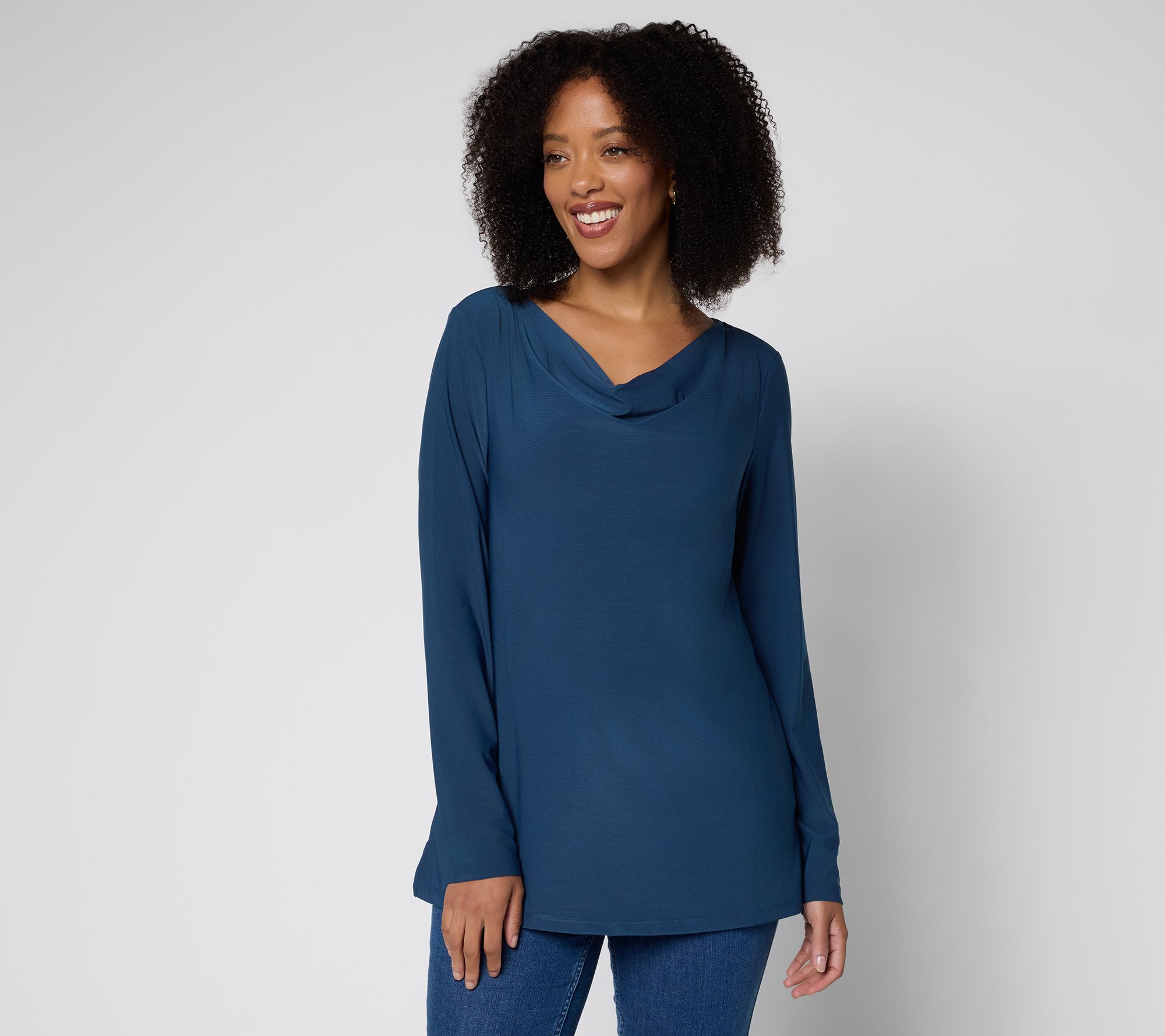 "As Is" Brandis Dress Out Loud Discovery Knit Long Sleeve Drapey Top