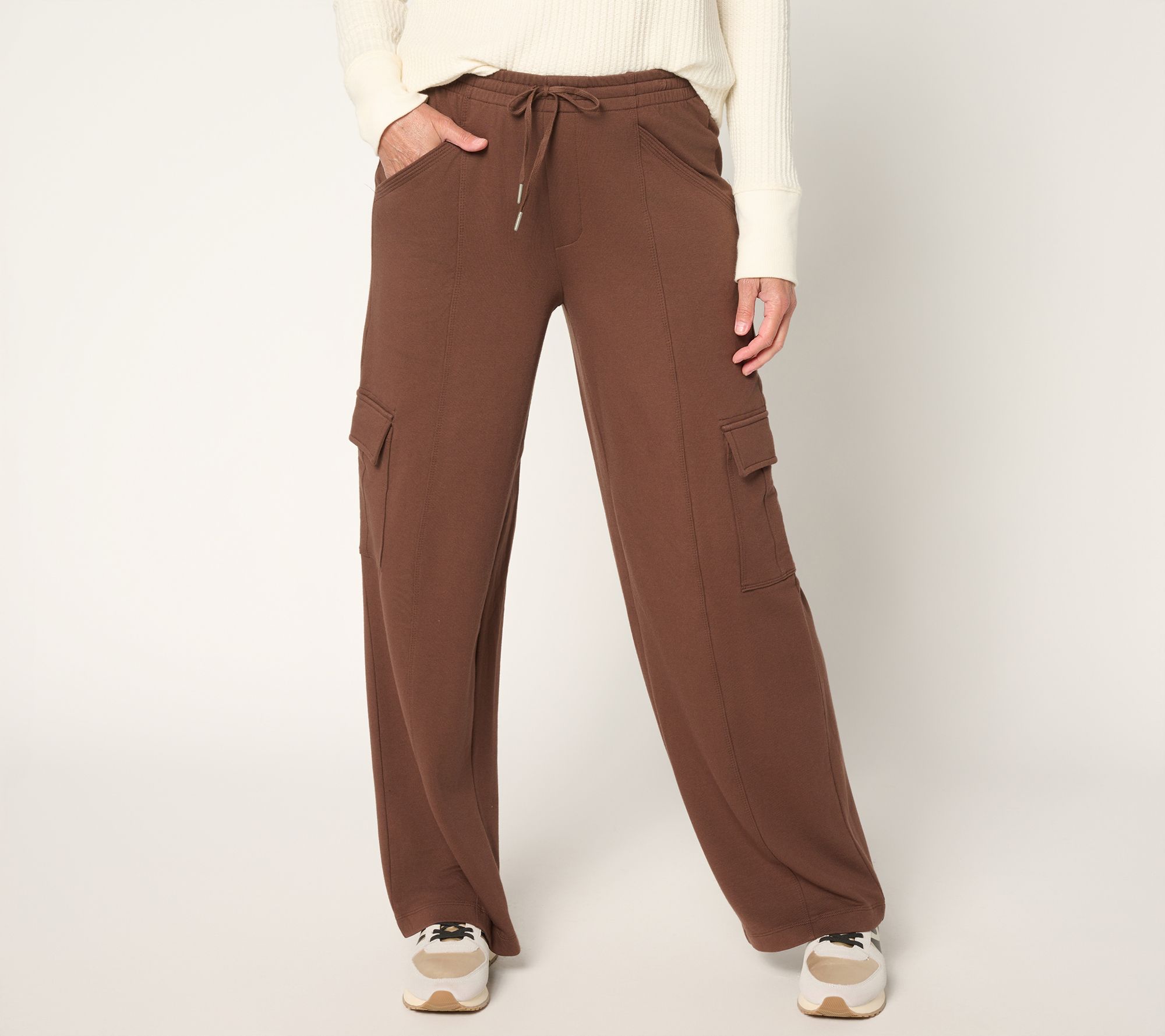 "As Is" AnyBody Reg Cozy Knit French Terry Cargo Pants