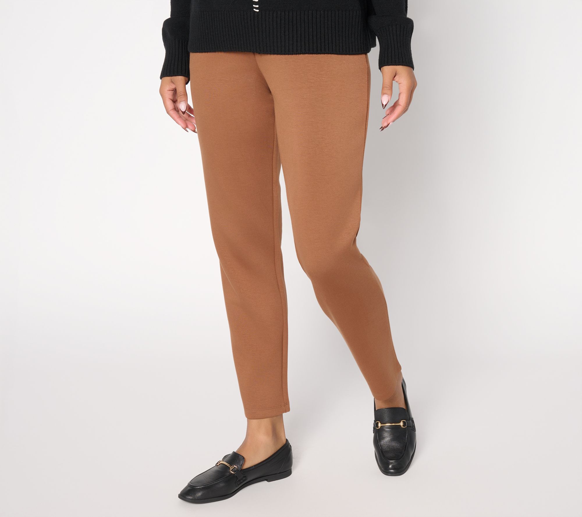 "As Is" Susan Graver Weekend Regular Serene Knit Pull-On Ankle Pants