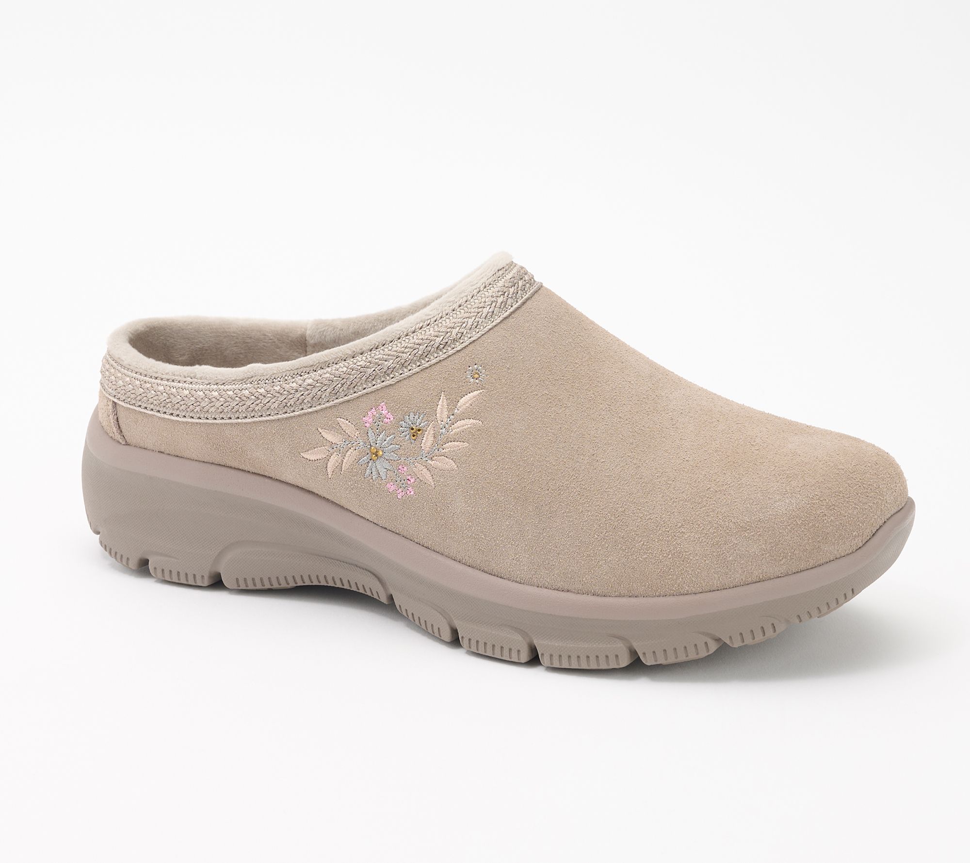  Skechers Suede Easy Going Embroidered Clog