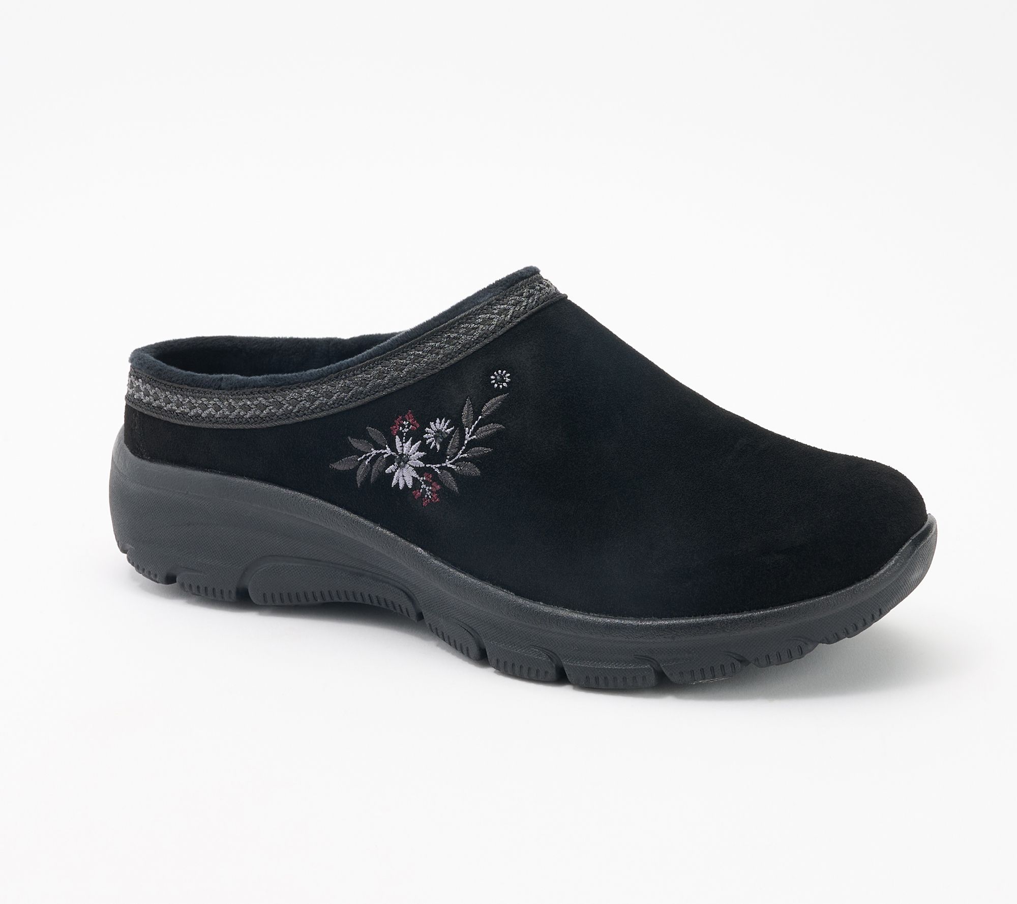 Skechers Suede Easy Going Embroidered Clog