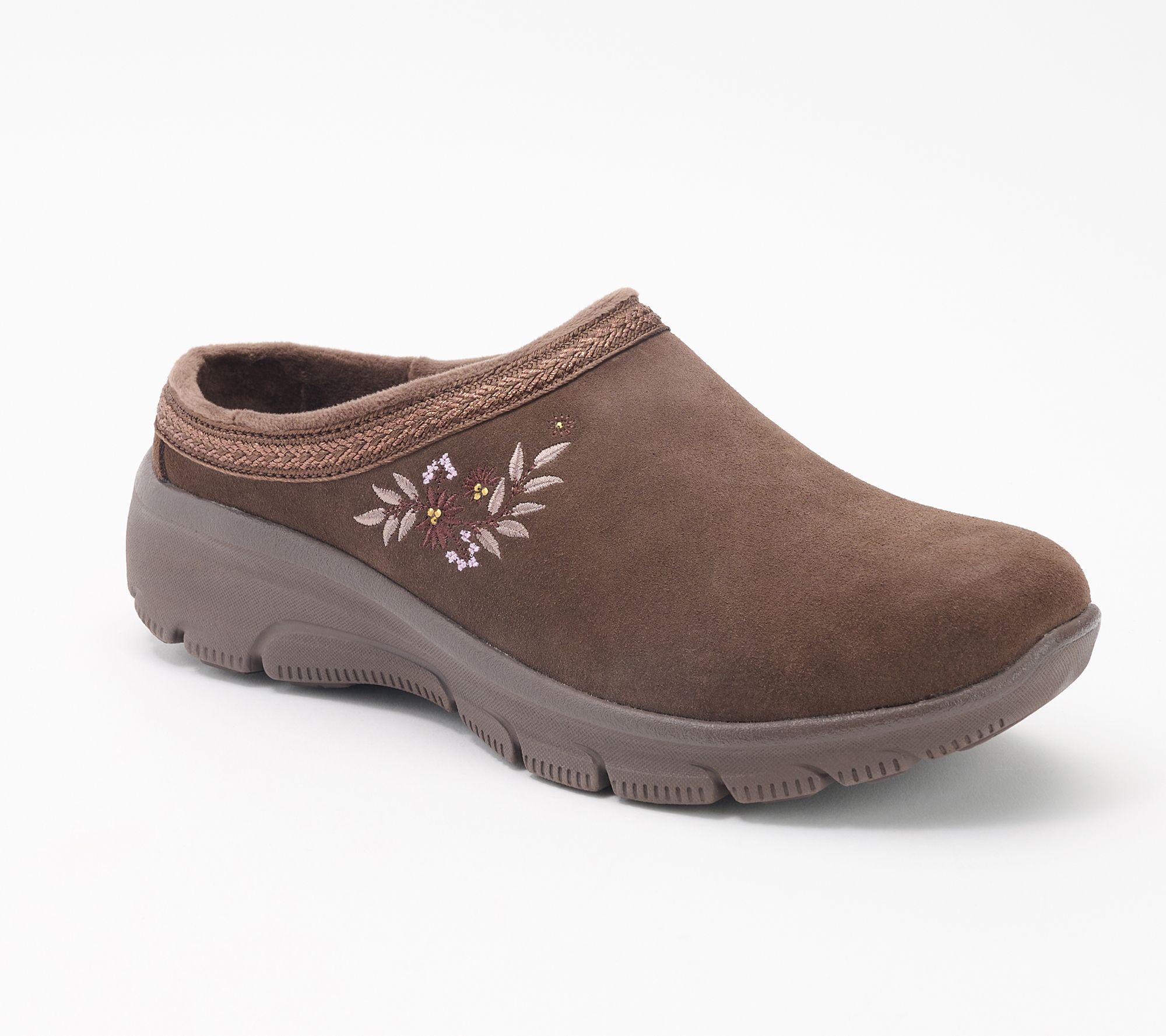 Skechers Suede Easy Going Embroidered Clog