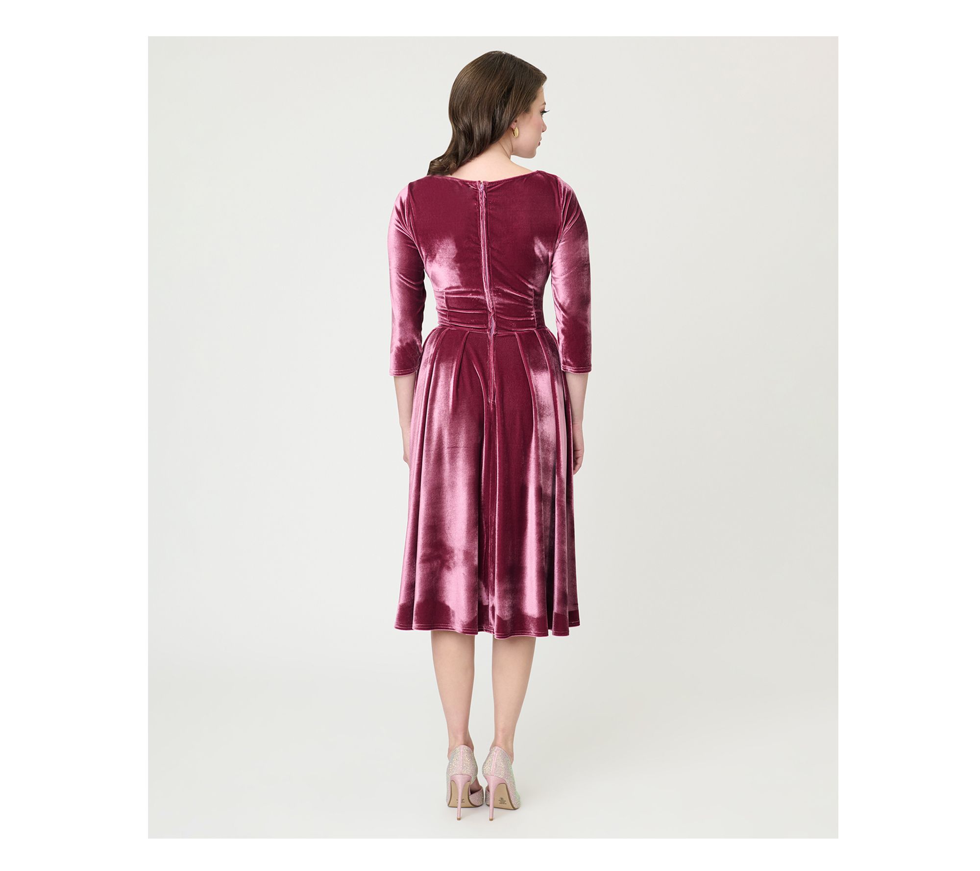 burgundy velvet swing dress Abigail Dress main image 1
